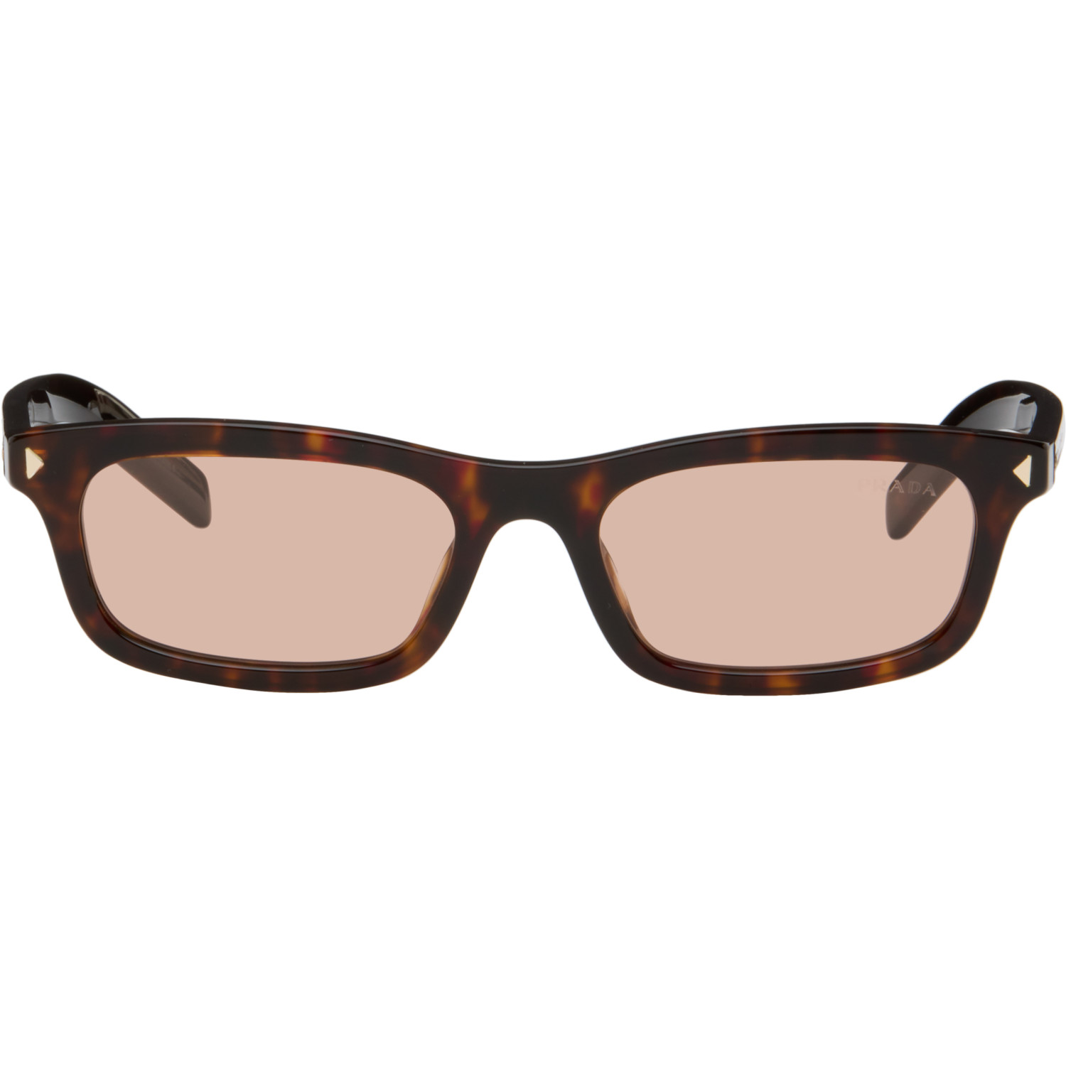 Prada Eyewear Brown Rectangular Sunglasses