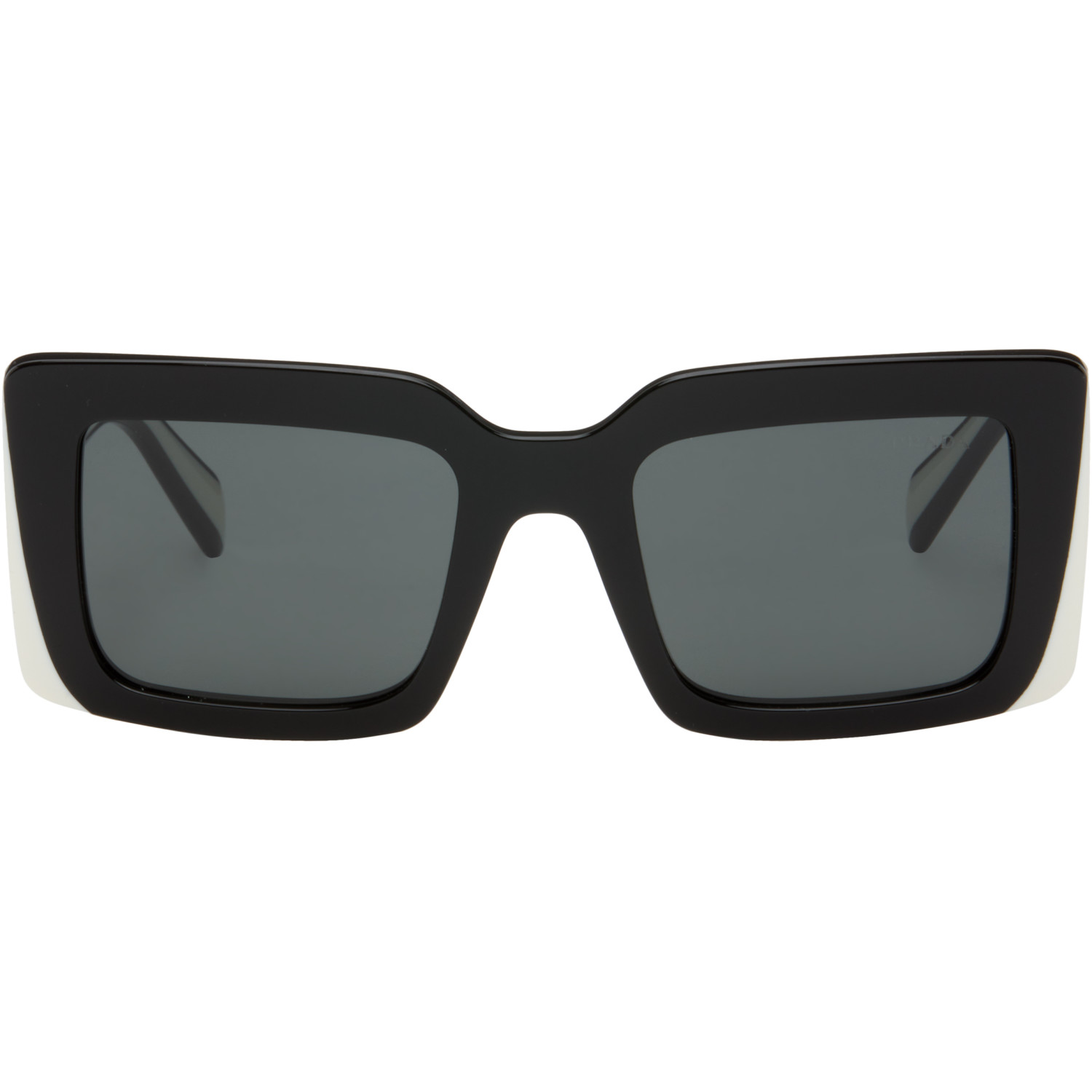 Prada Eyewear Black & White 'Prada Logo' Sunglasses