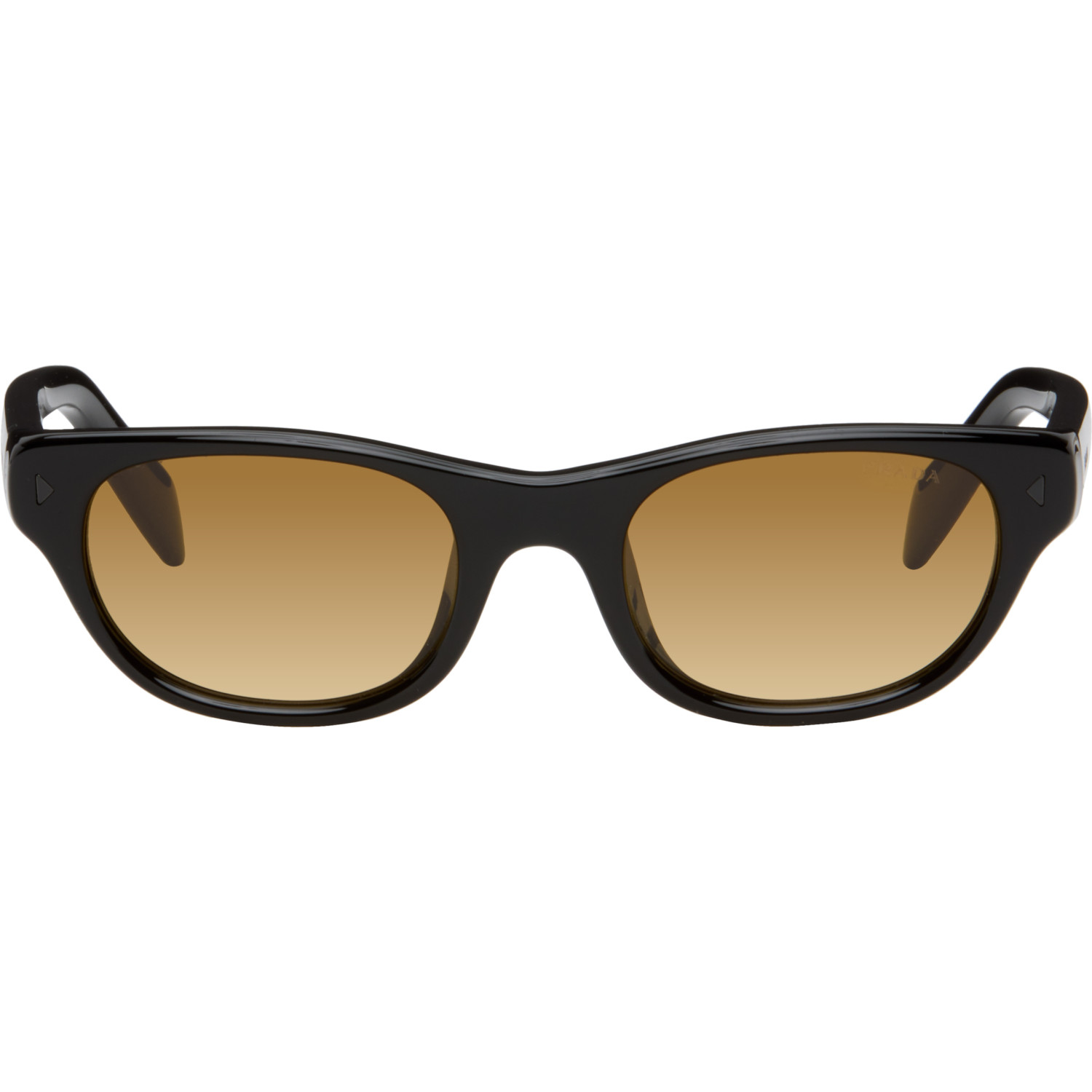Prada Eyewear Black Oval Sunglasses