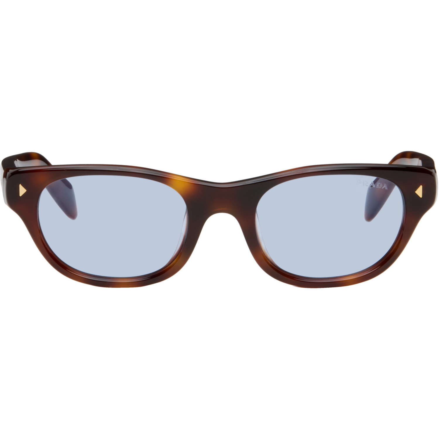 Prada Eyewear Brown Oval Sunglasses