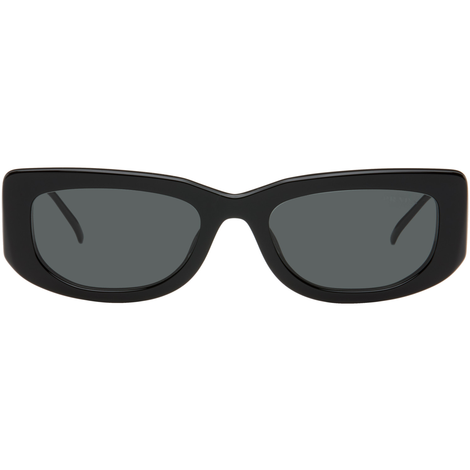Prada Eyewear Black Triangle Logo Sunglasses