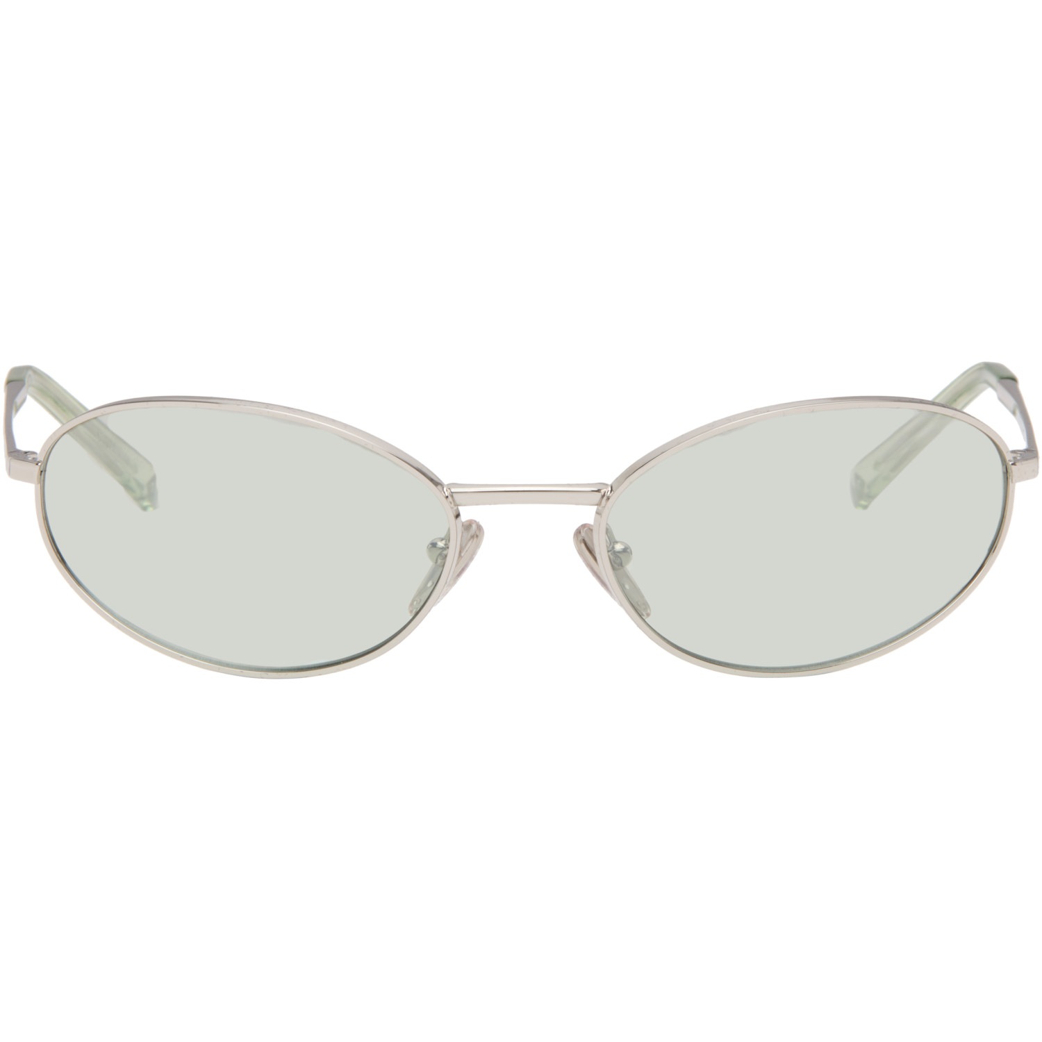 Prada Eyewear Silver Logo Sunglasses