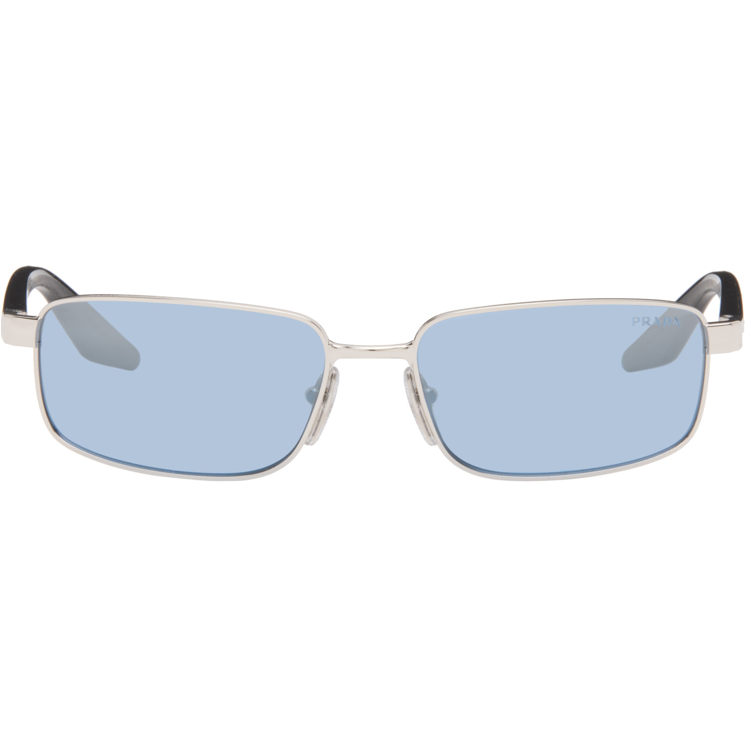 Prada Eyewear Silver Linea Rossa Sunglasses