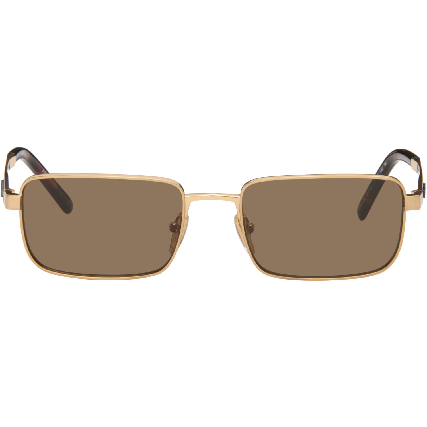 Prada Eyewear Gold 'Prada Logo' Sunglasses