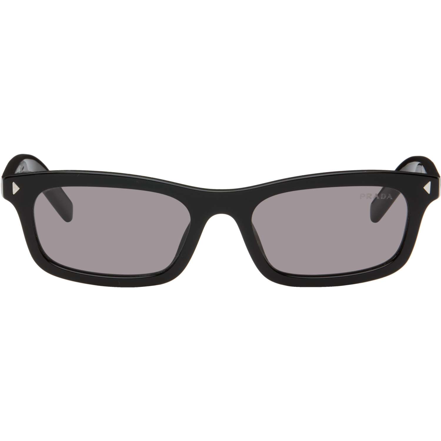Prada Eyewear Black Iconic Metal Plaque Sunglasses