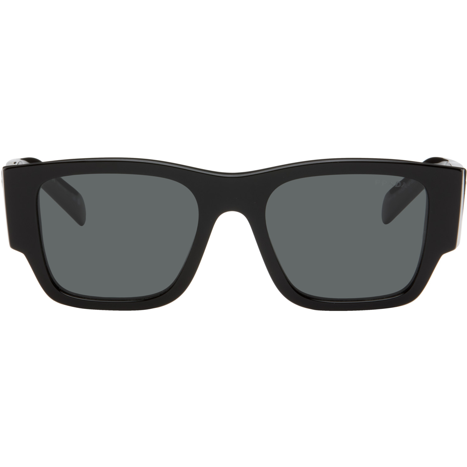 Prada Eyewear Black Triangle Logo Sunglasses