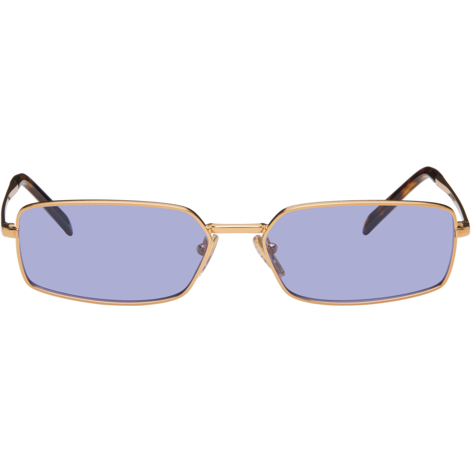 Prada Eyewear Gold Rectangular Sunglasses