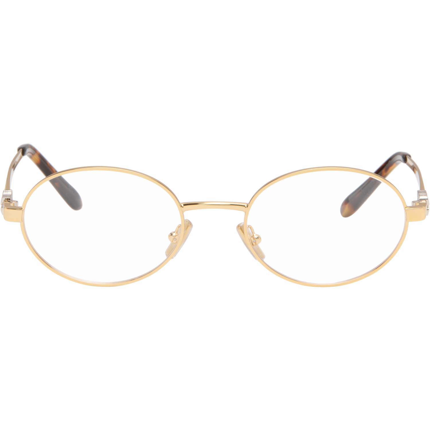 Miu Miu Eyewear Gold Oval Glasses