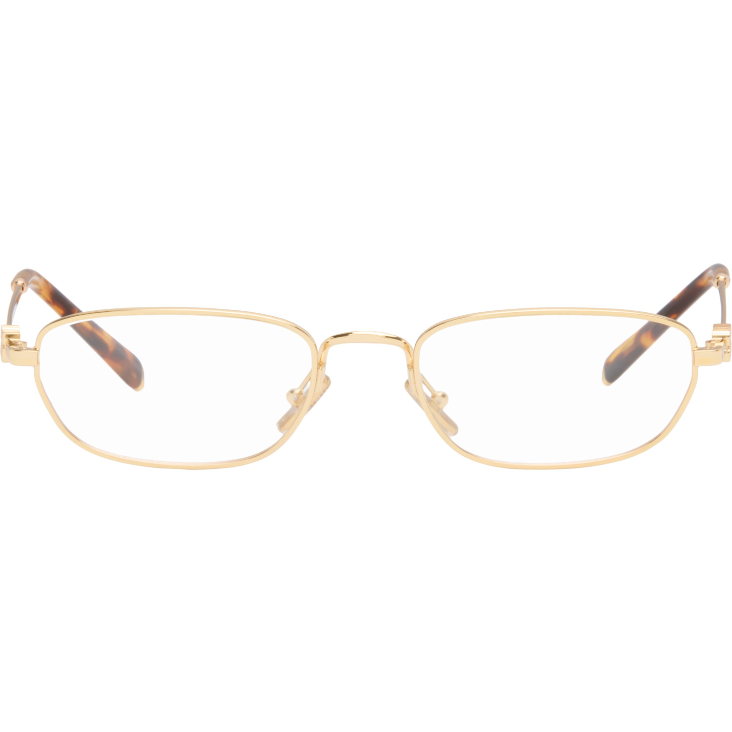 Miu Miu Eyewear Gold Rectangular Sunglasses
