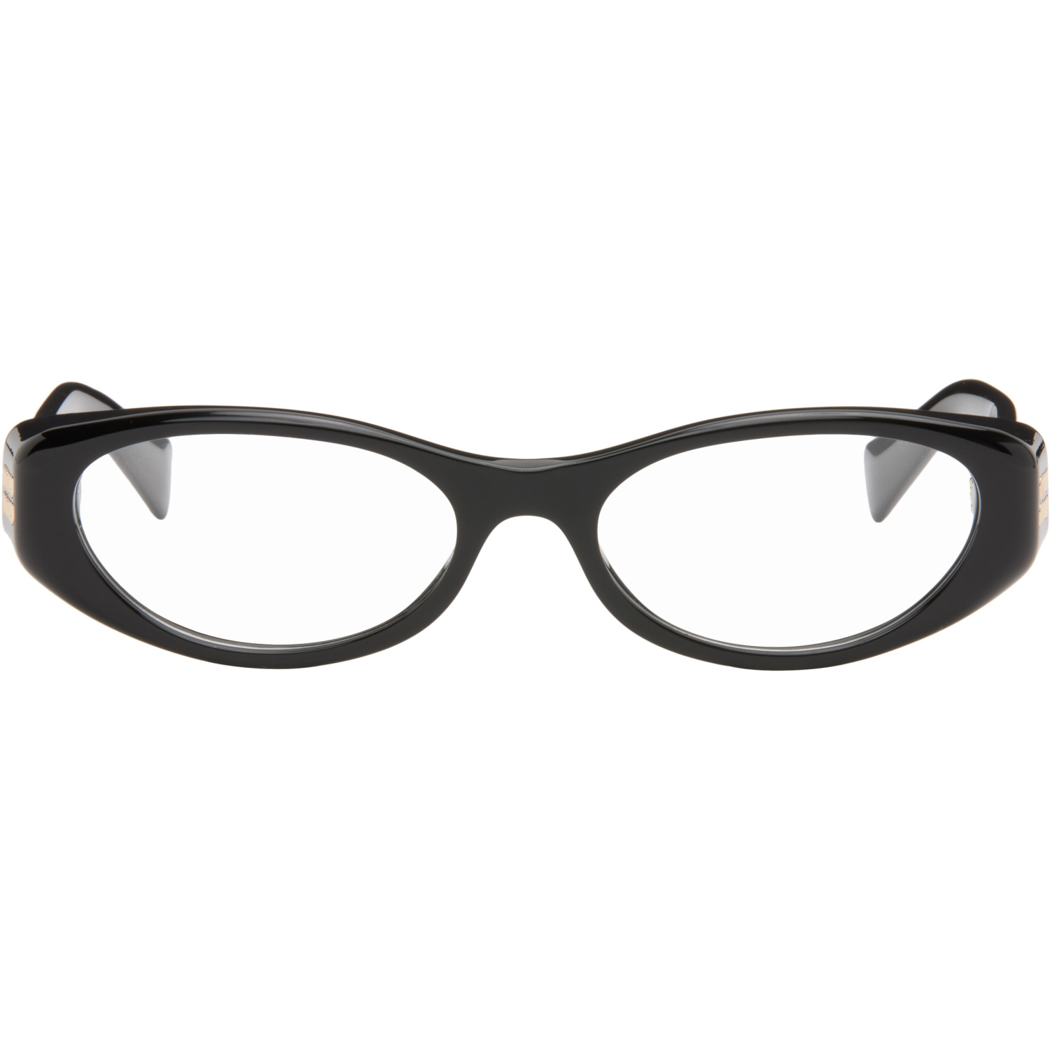 Miu Miu Eyewear Black Oval Glasses