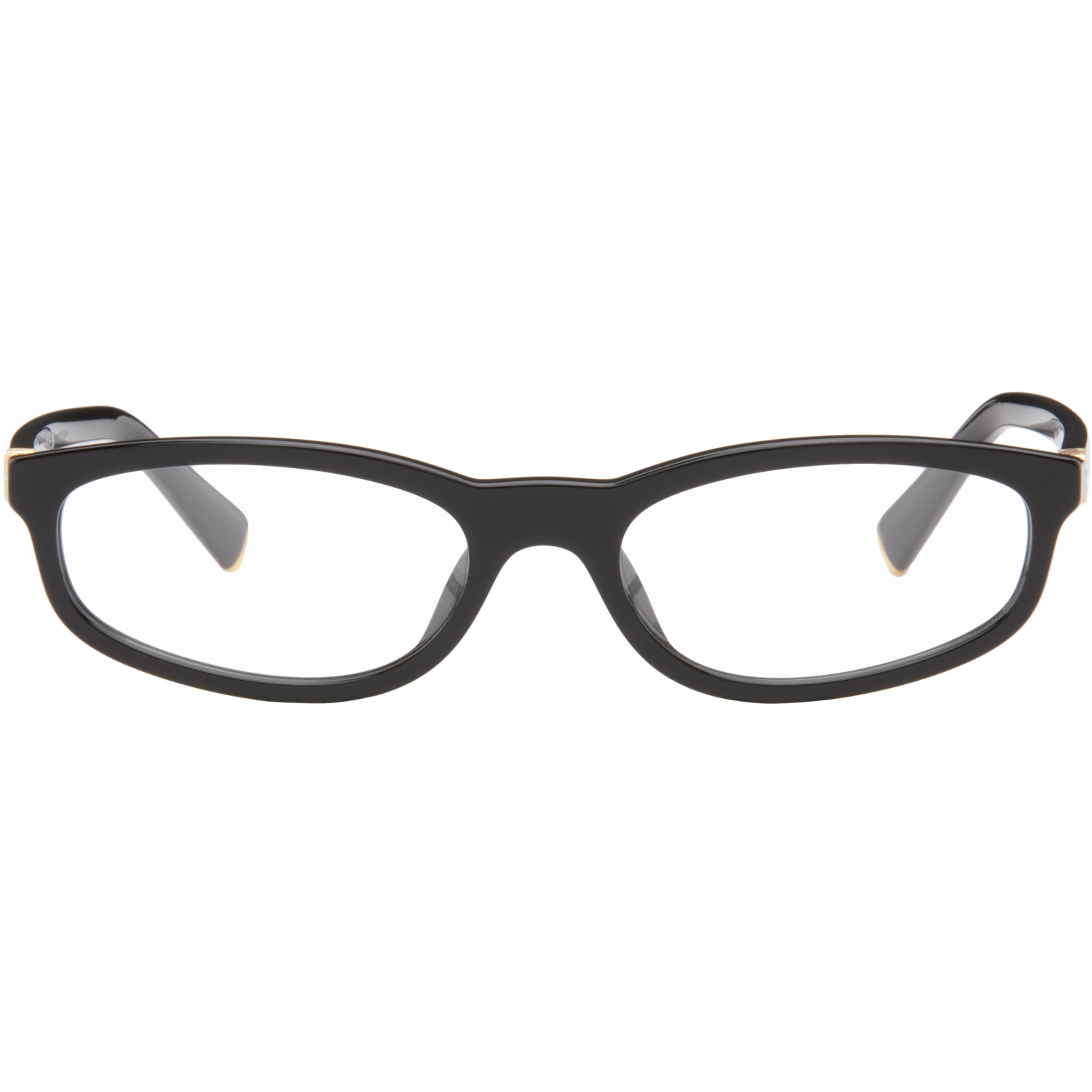 Miu Miu Eyewear Black Slim Cateye Glasses