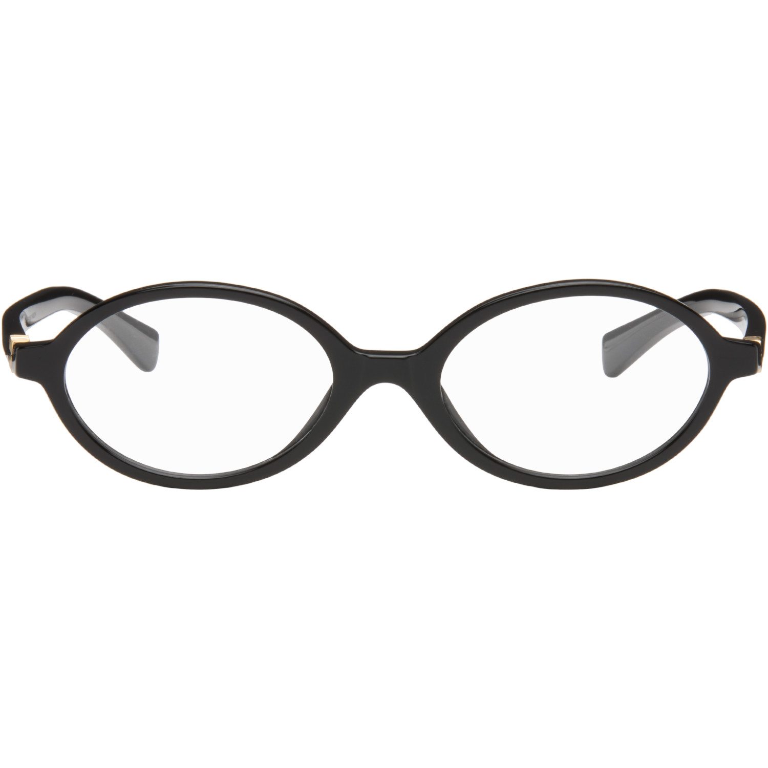 Miu Miu Eyewear Black 'Breaking the Rules' Oval Glasses