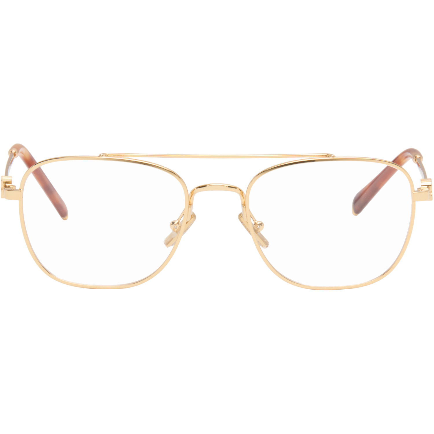 Miu Miu Eyewear Gold Top Bar Metal Glasses
