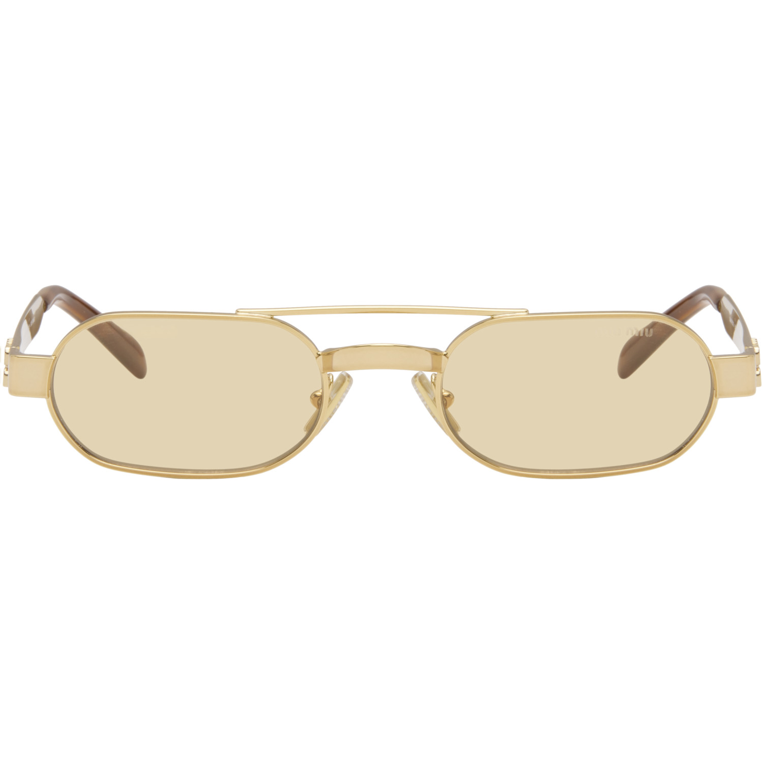 Miu Miu Eyewear Gold Aviator Sunglasses
