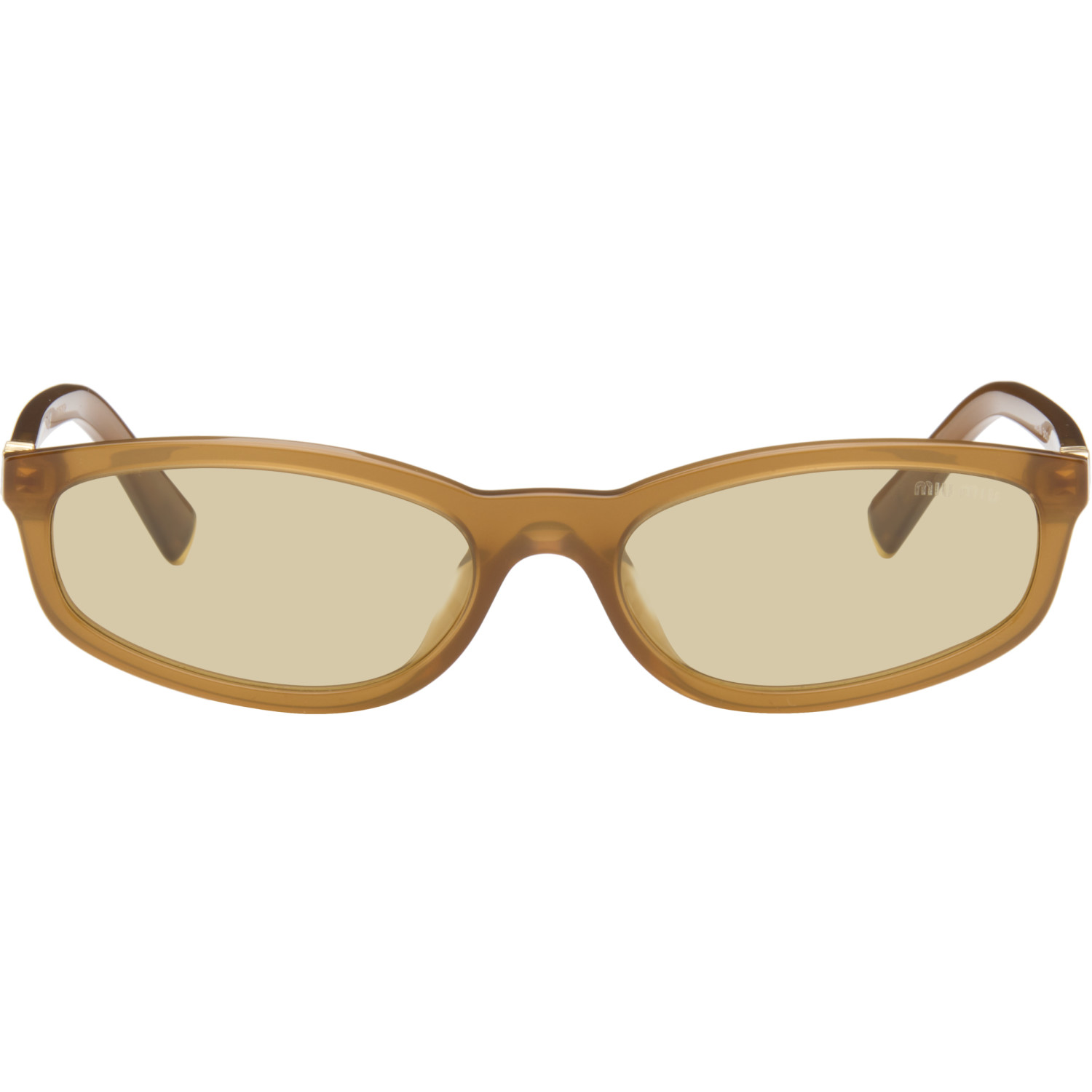 Miu Miu Eyewear Brown Tortoiseshell Rectangular Sunglasses