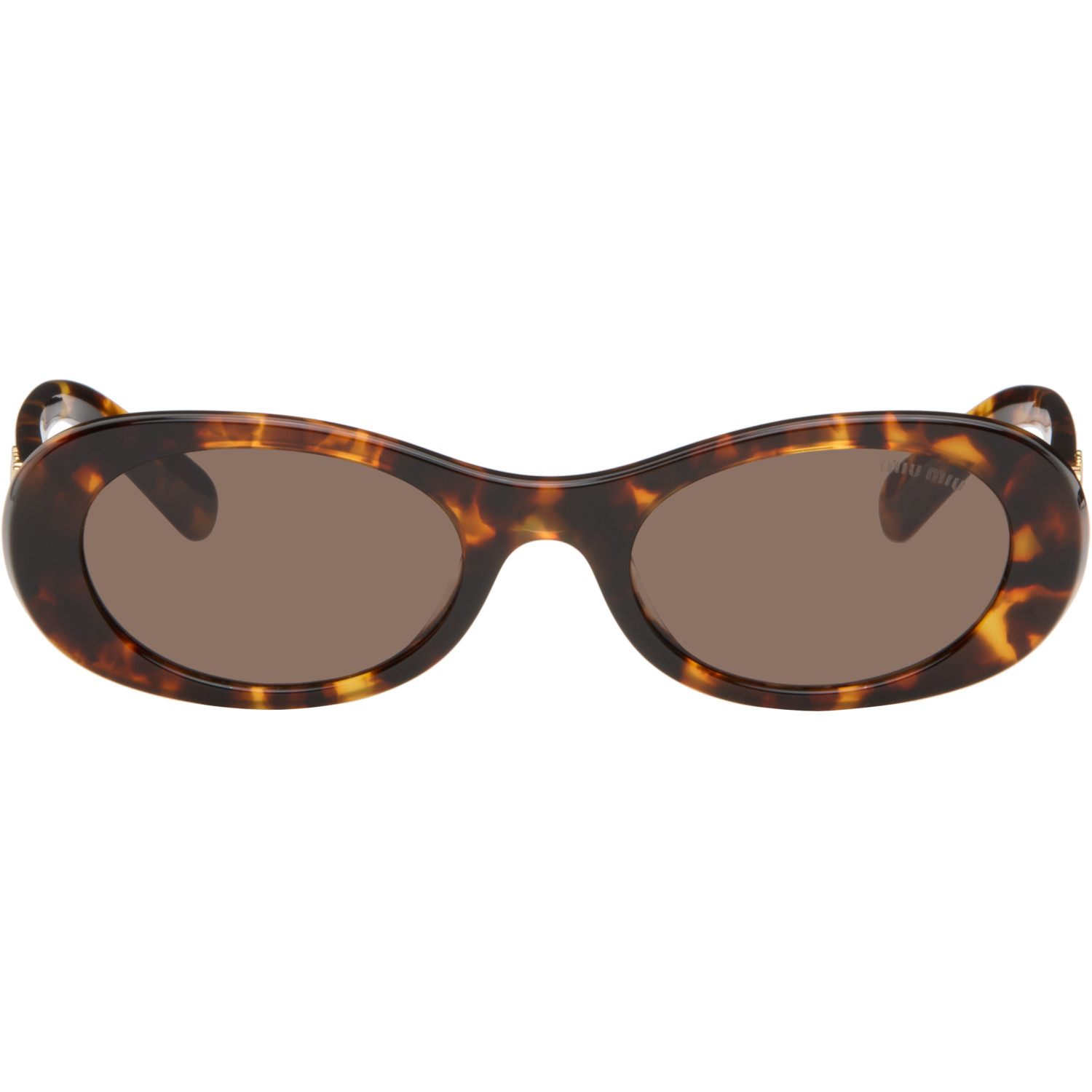 Miu Miu Eyewear Brown 'Miu Glimpse' Sunglasses