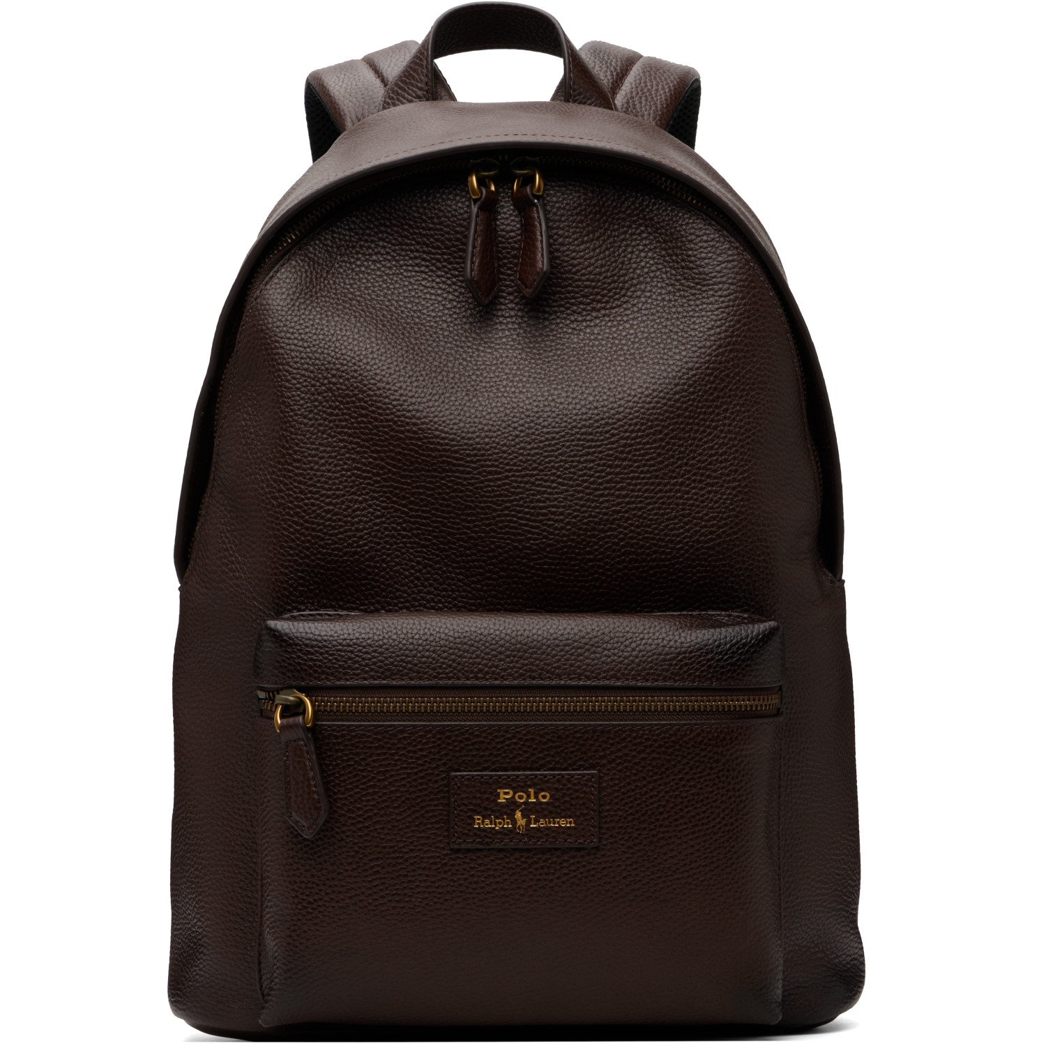 Polo Ralph Lauren Brown Pebbled Leather Backpack