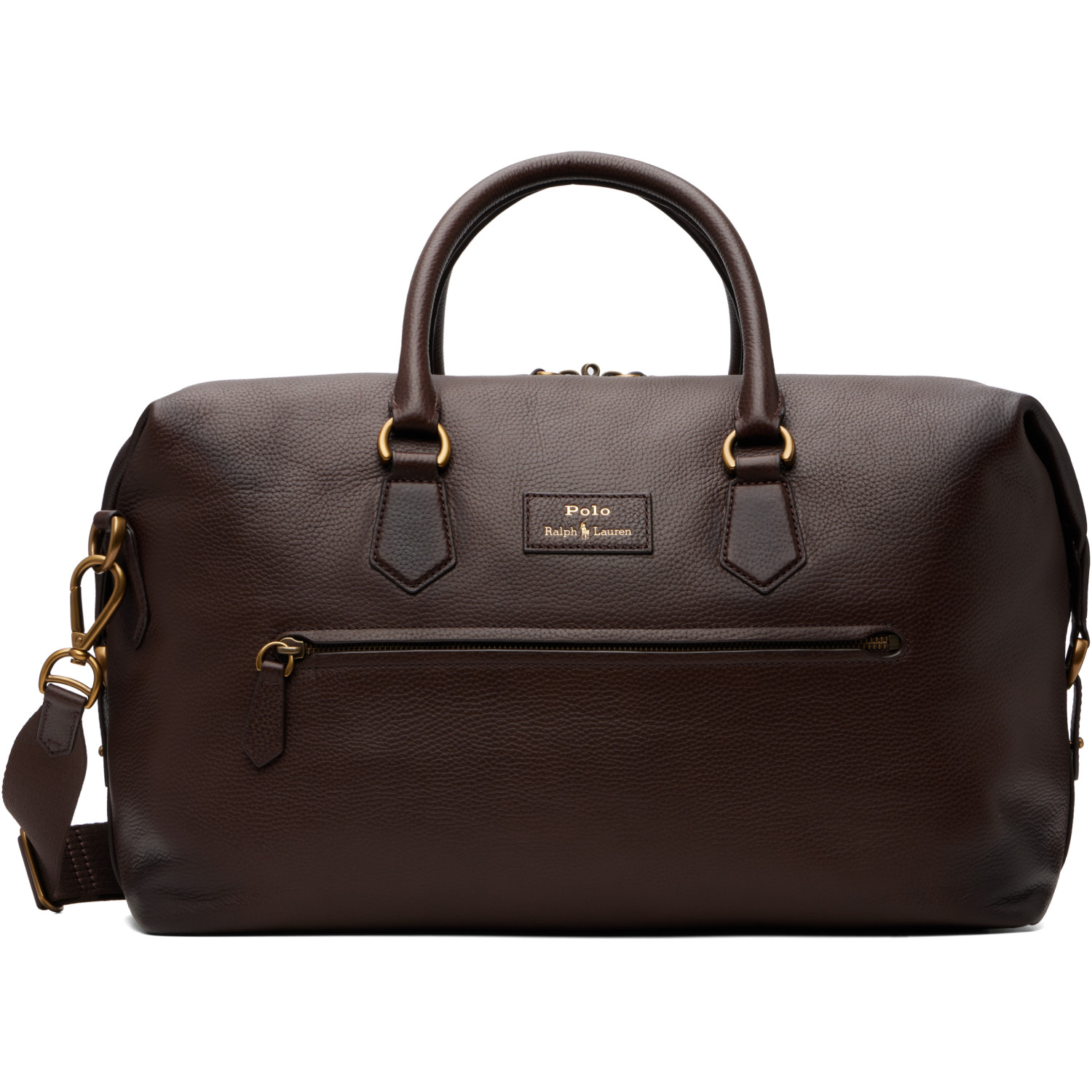 Polo Ralph Lauren Brown Pebbled Leather Duffle Bag