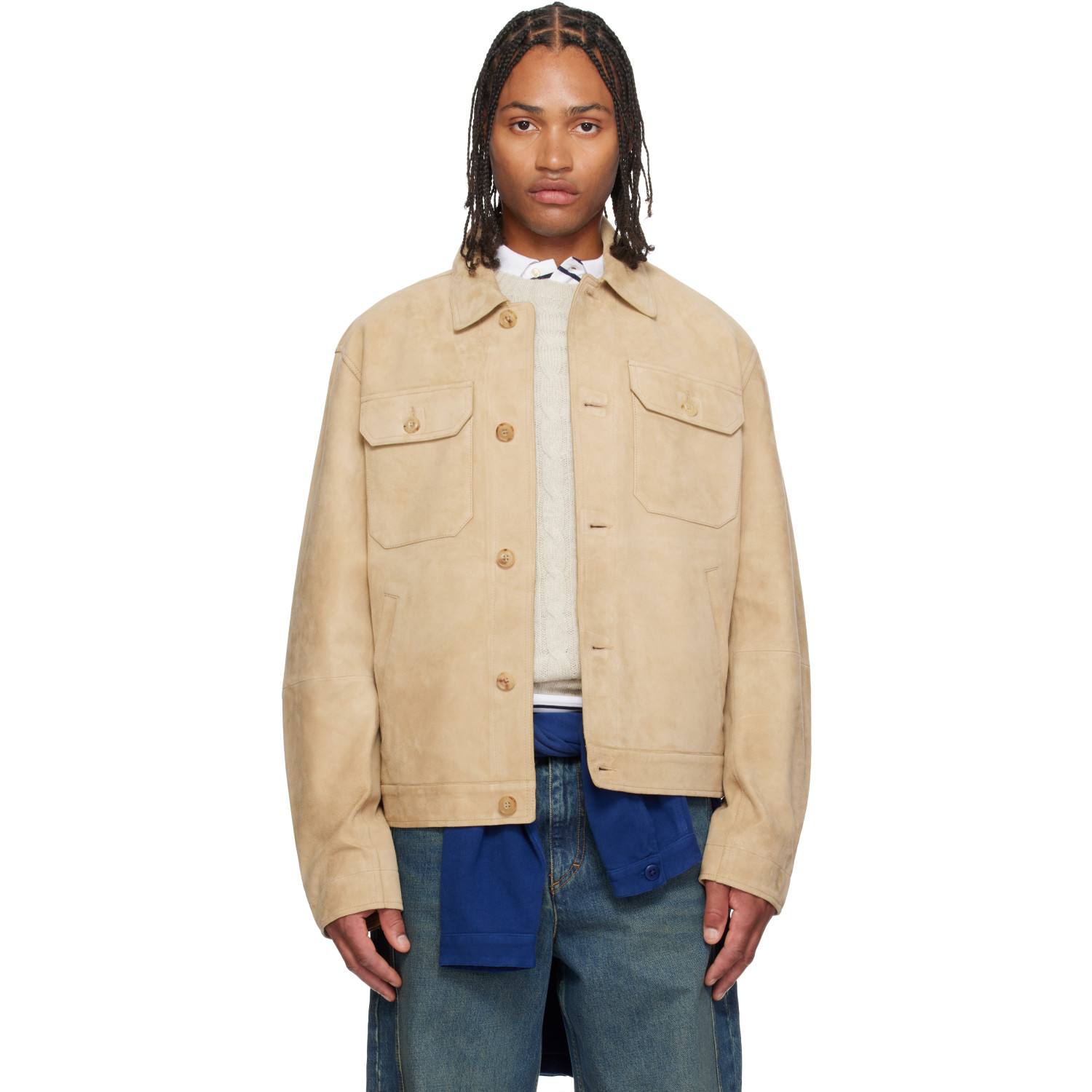 Polo Ralph Lauren Beige 'The Ashdale' Suede Jacket