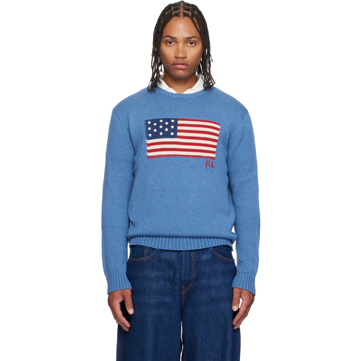 Polo Ralph Lauren Blue 'The Iconic Flag' Sweater