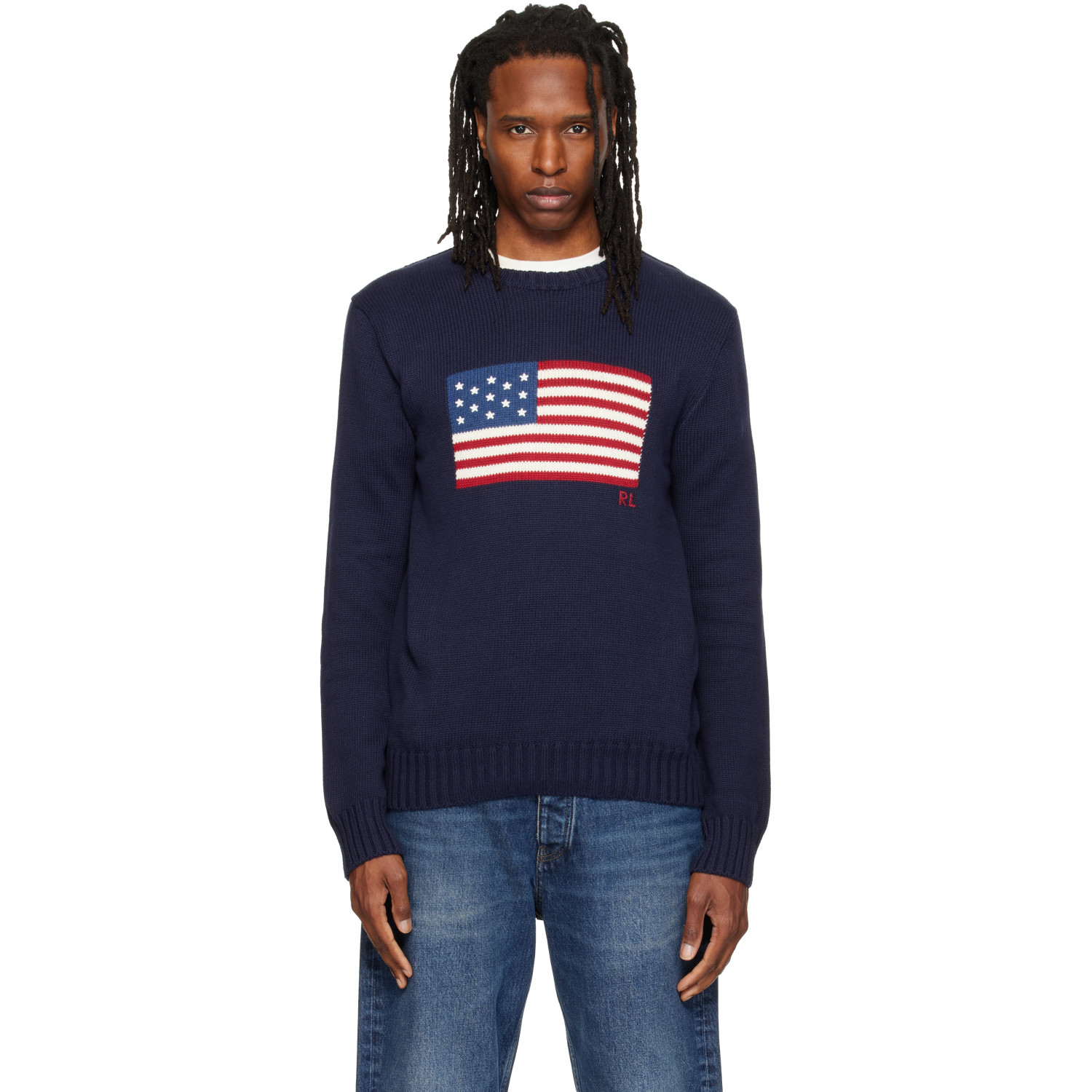 Polo Ralph Lauren Navy 'The Iconic Flag' Sweater