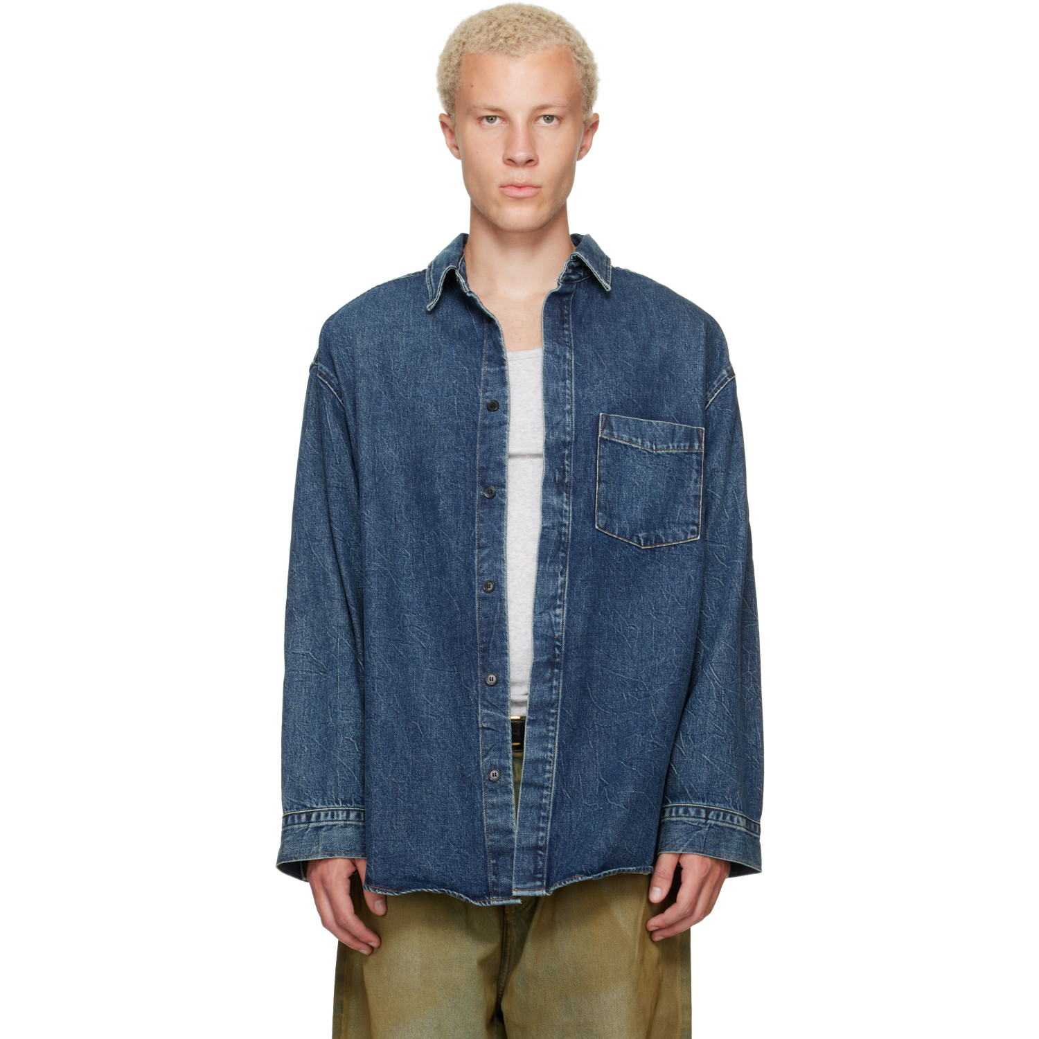 AGOLDE Navy Boyle Denim Shirt