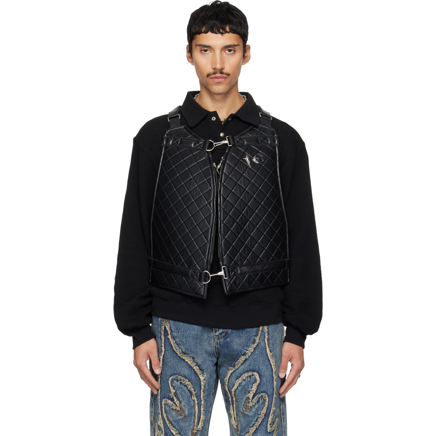 Thug Club Black Quilting Life Leather Vest