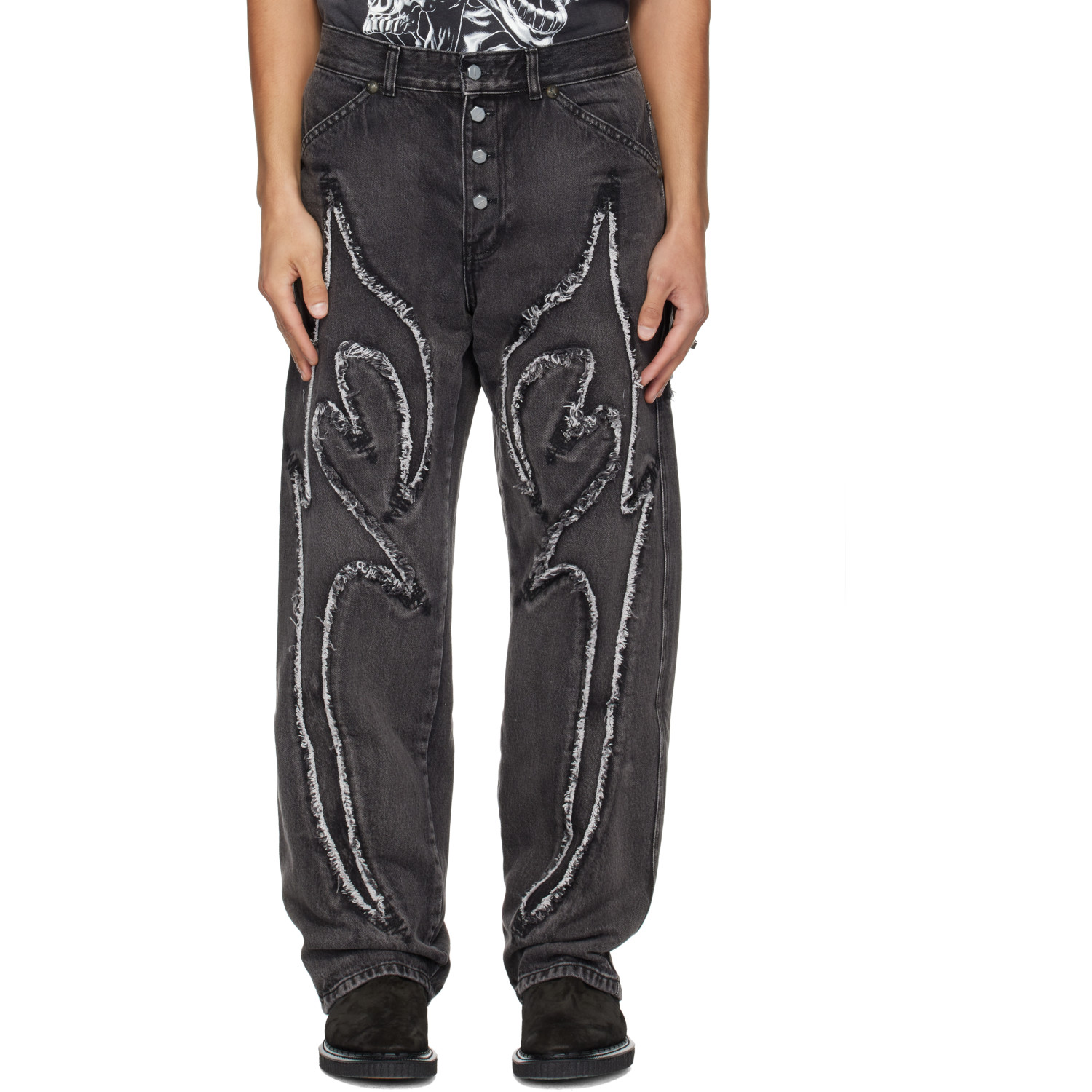 Thug Club Black Reverse Applique Denim Jeans