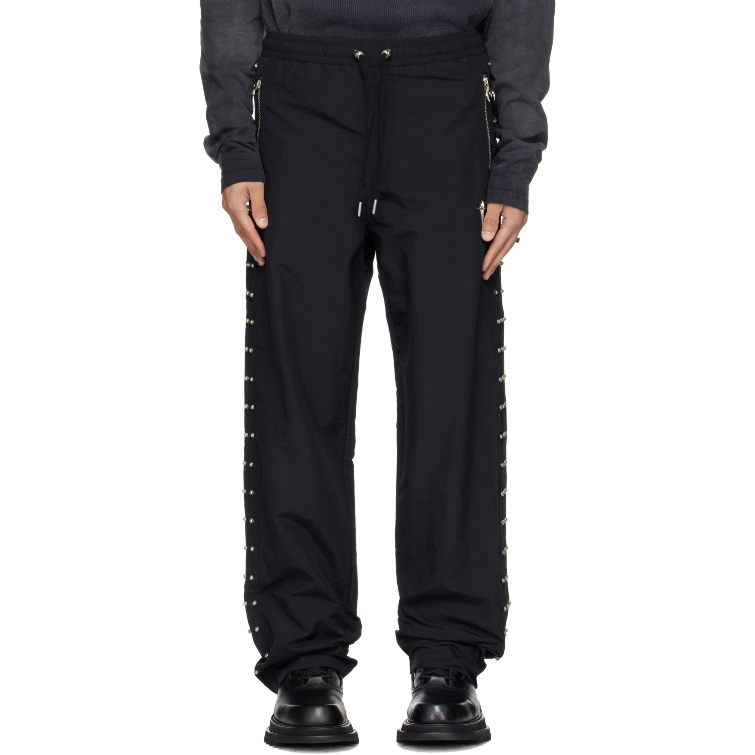 Thug Club Black Triple Line Stud Track Pants