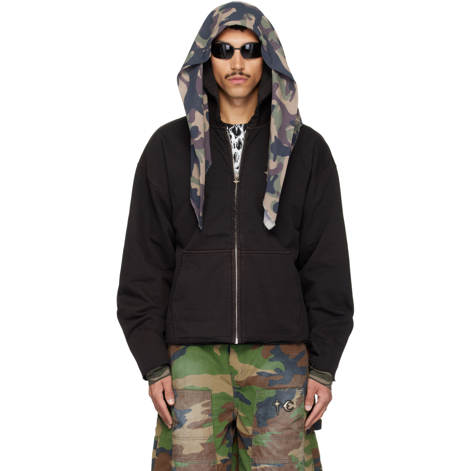Thug Club Black Creed Scarf Zip-Up Hoodie