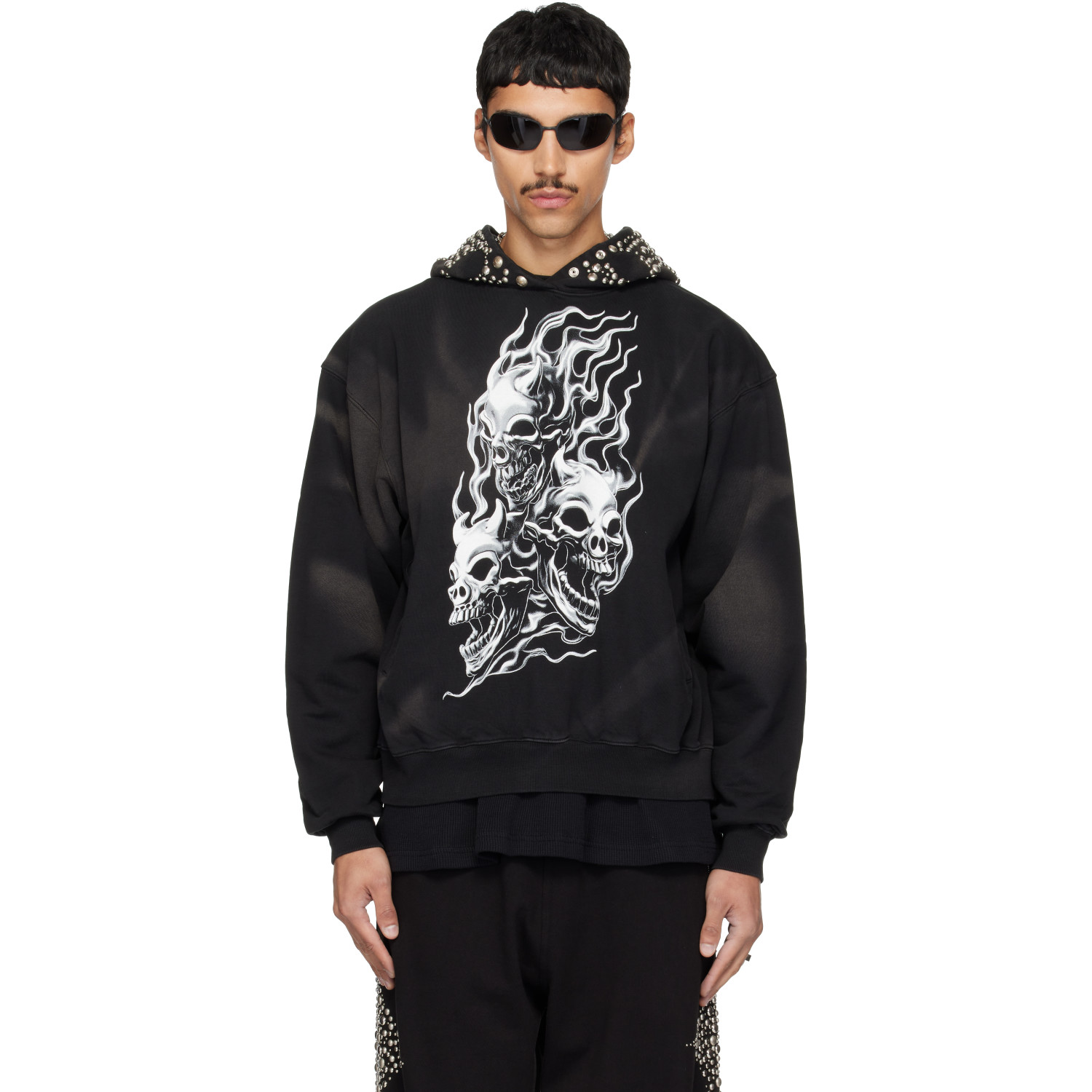 Thug Club Black Hotheaded Riding Skull Hoodie