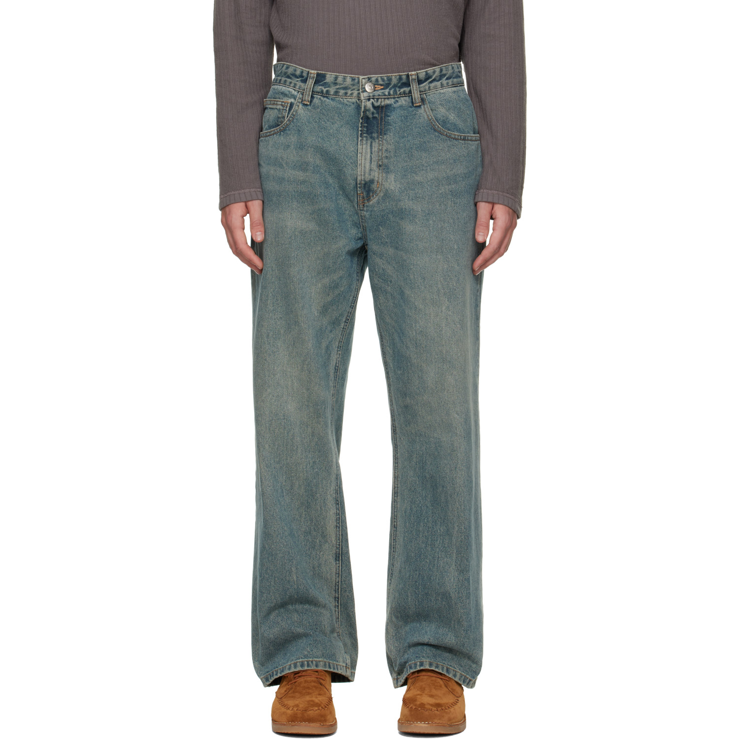 Solid Homme Blue Slim Bootcut Jeans