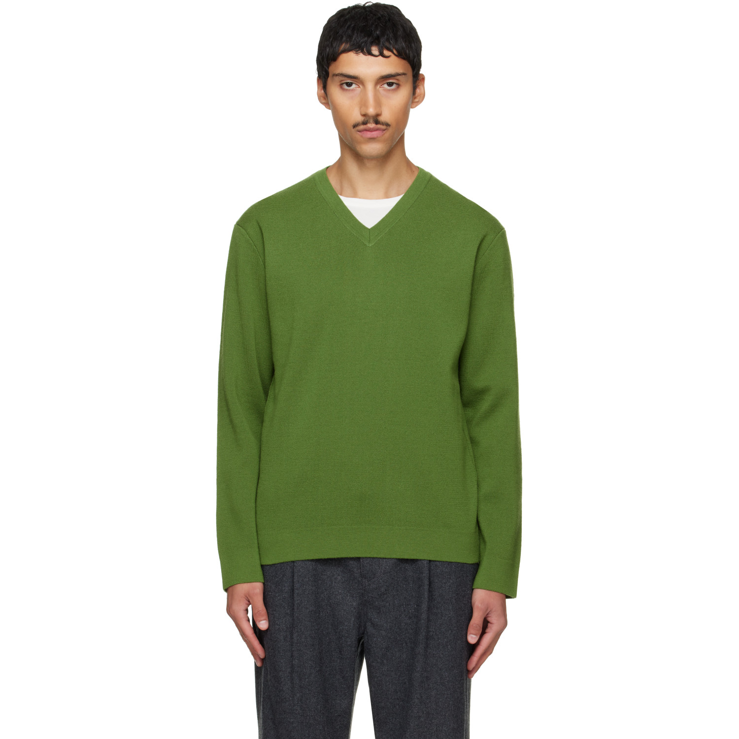 Solid Homme Green Wool Sweater