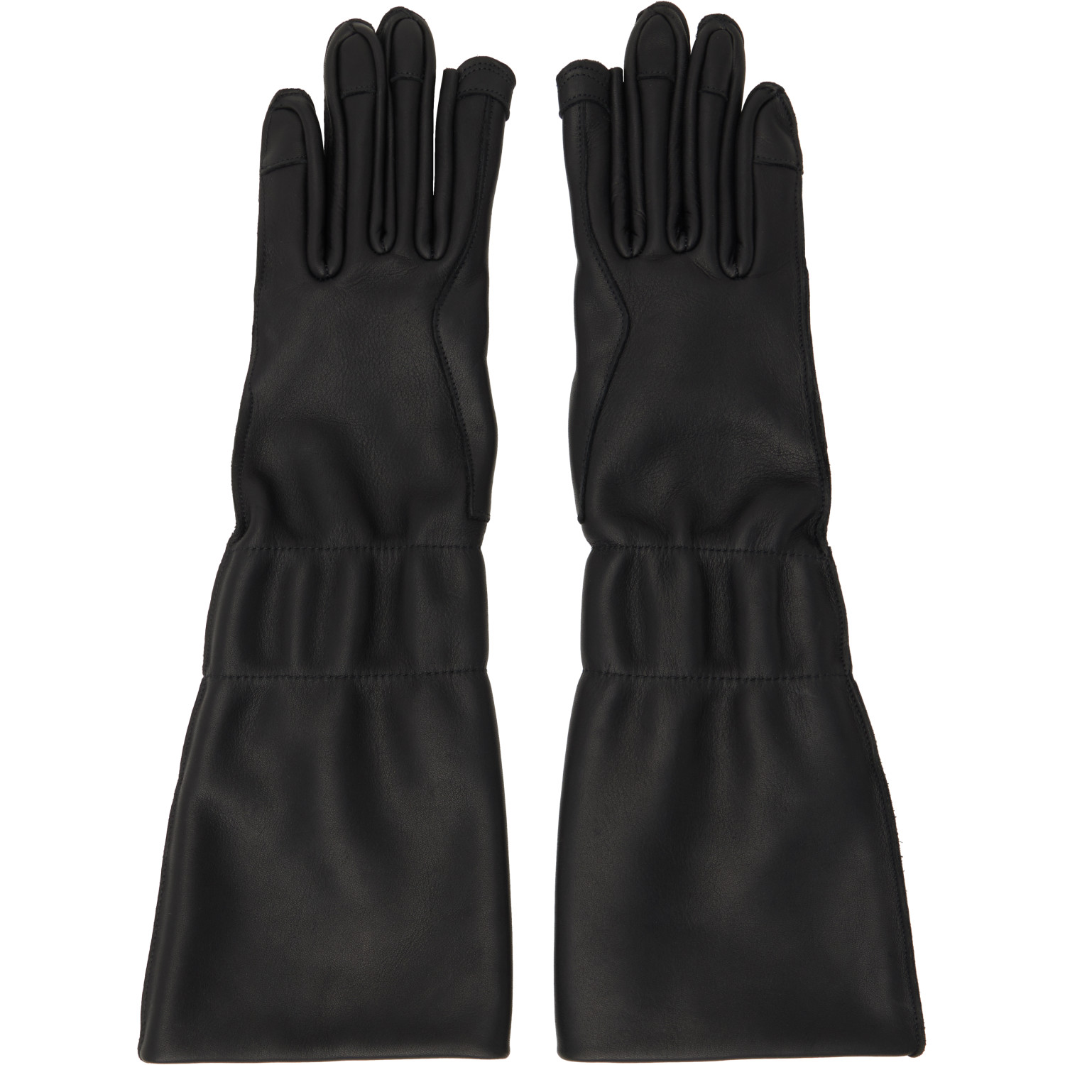 Rick Owens Black Tower Cuffed Gloves