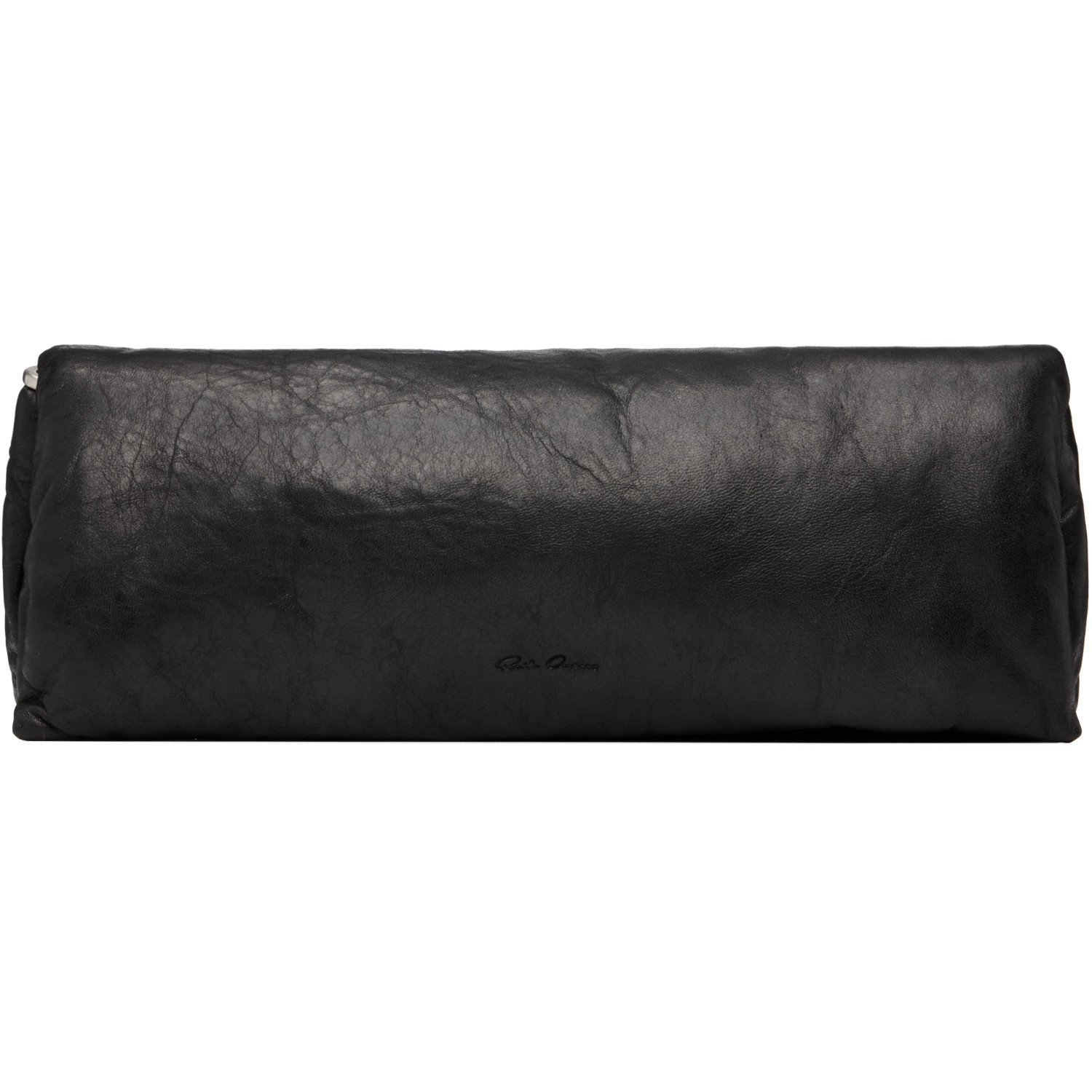 Rick Owens Black Tower Tumbled Lamb Clutch