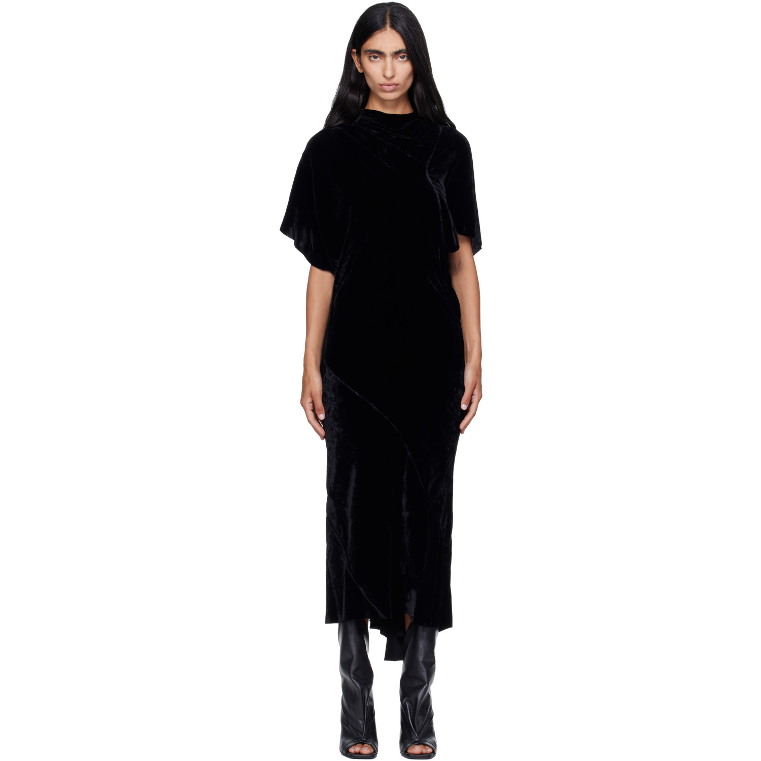 Rick Owens Black Tower Seb Midi Dress