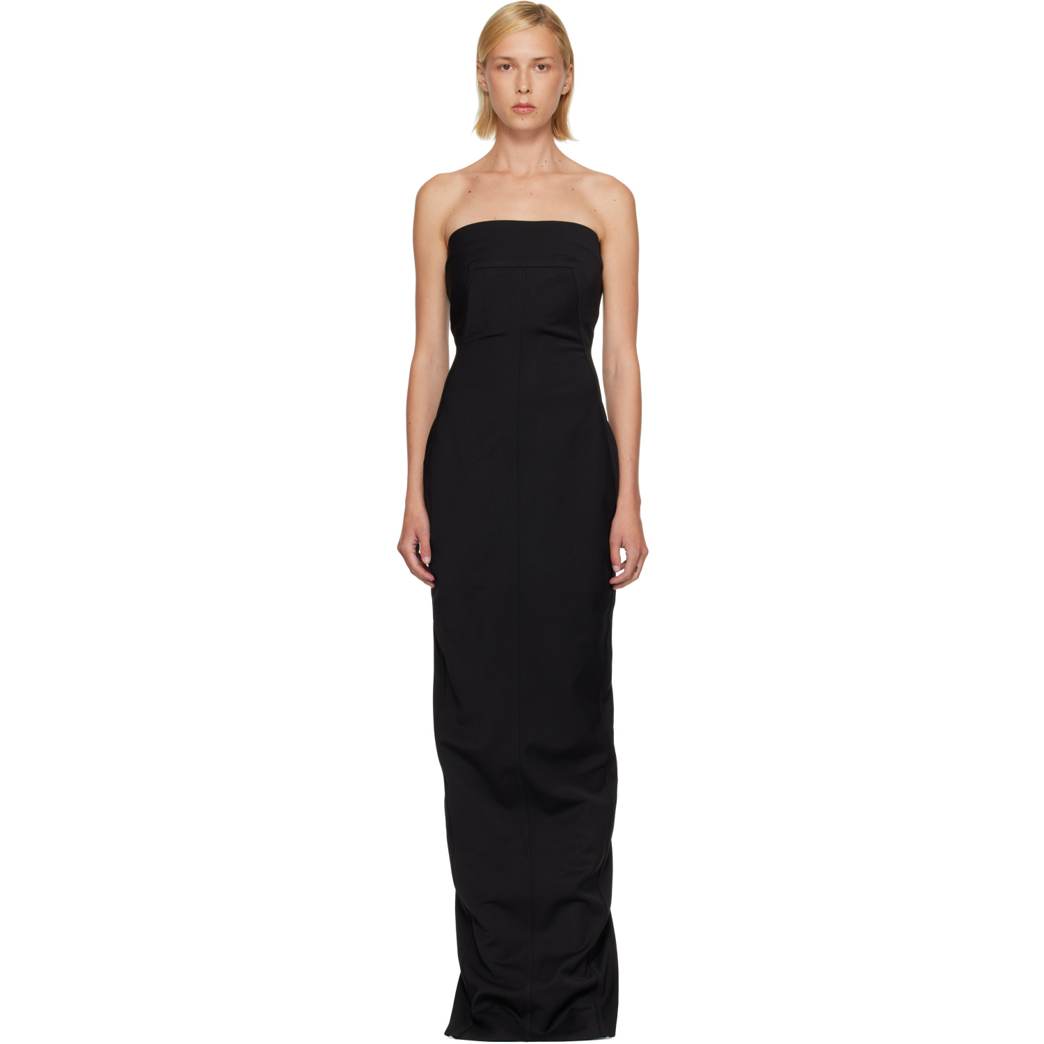 Rick Owens Black Tower Bustier Maxi Dress