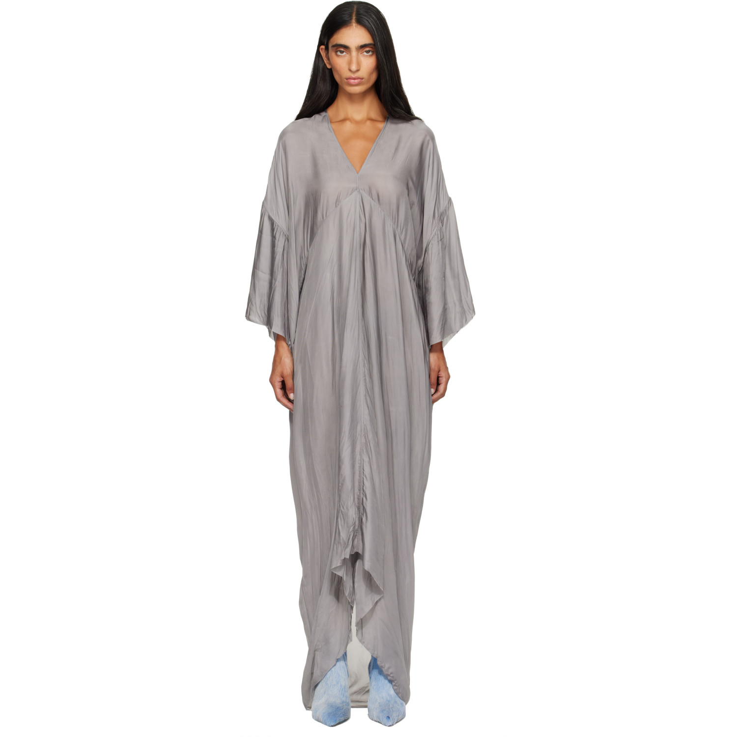 Rick Owens Gray Tower Tommykite Maxi Dress