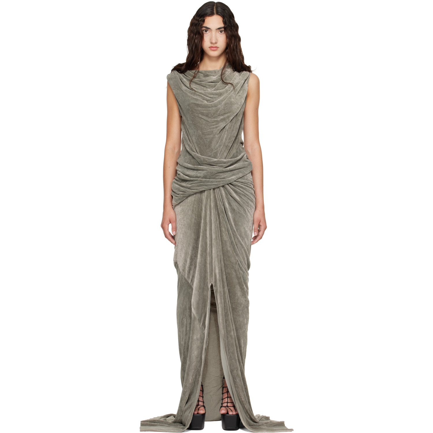 Rick Owens Gray Tower Strutter Maxi Dress
