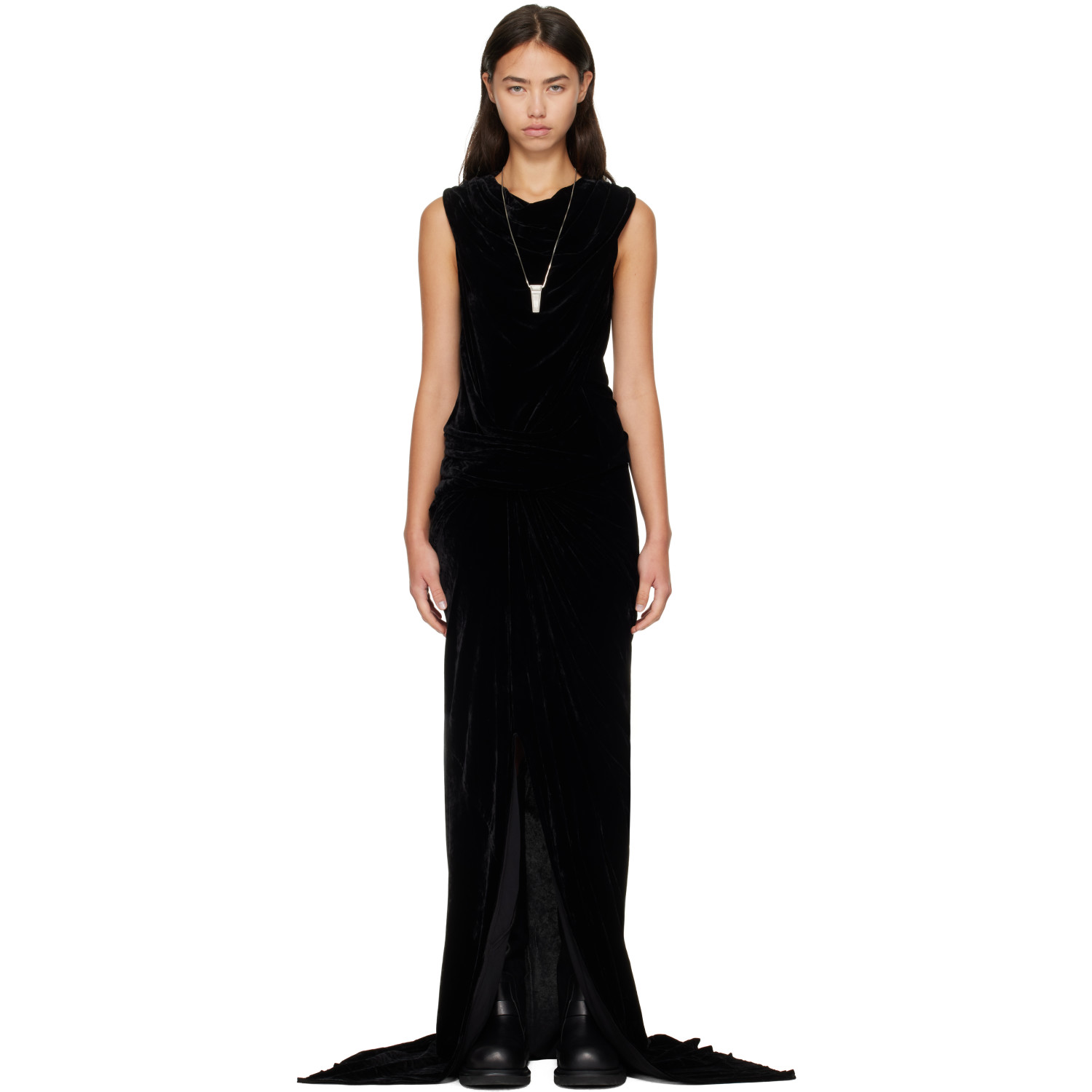 Rick Owens Black Tower Strutter Maxi Dress