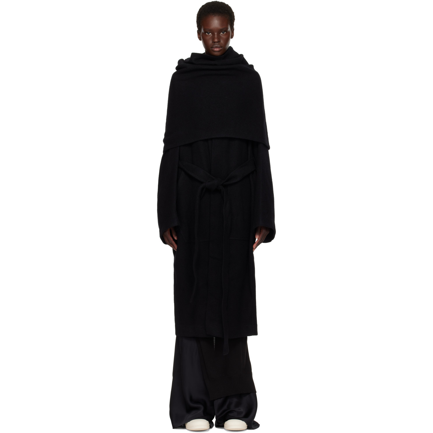 Rick Owens Black Tower Dagger Robe Coat