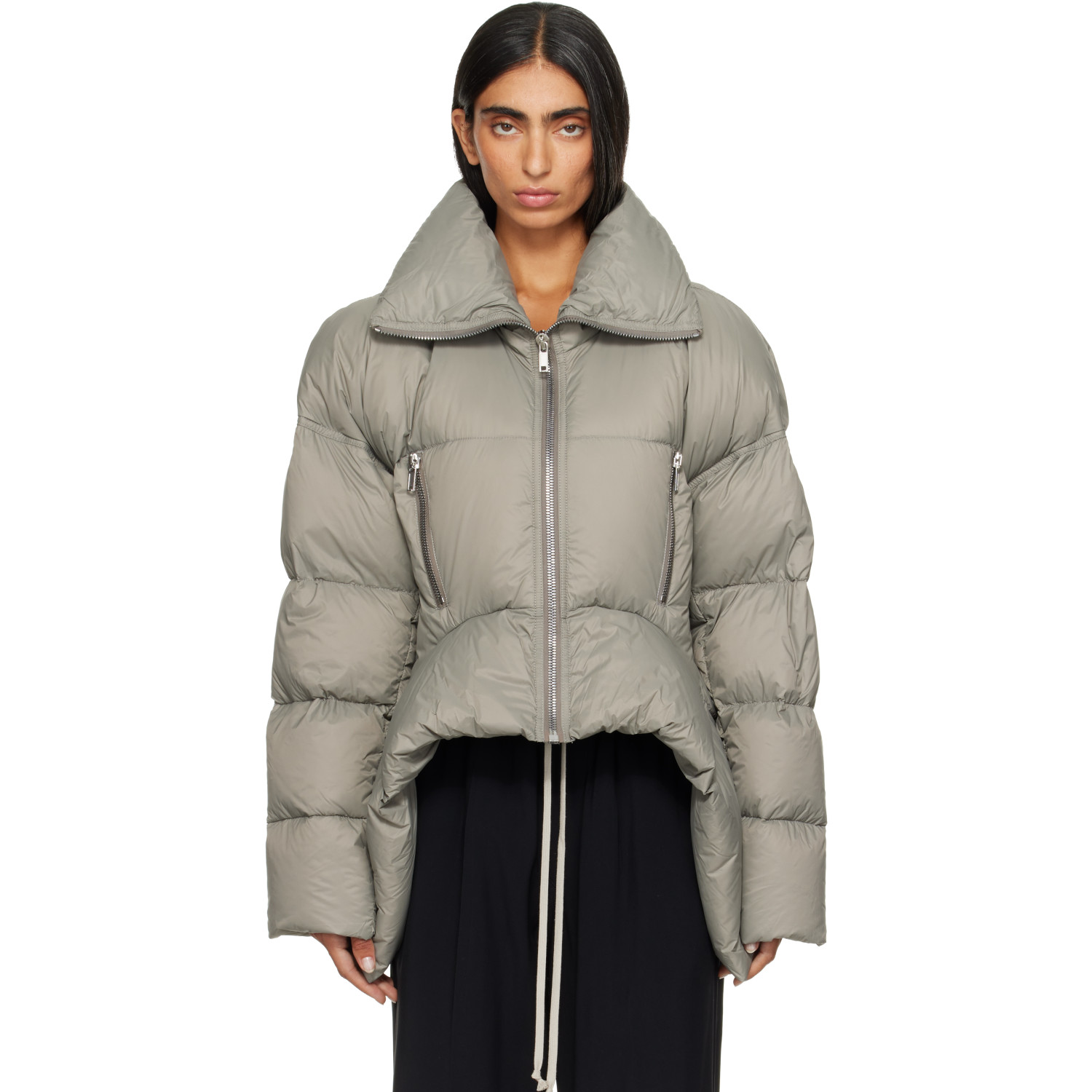 Rick Owens Taupe Tower Draculimo Down Jacket