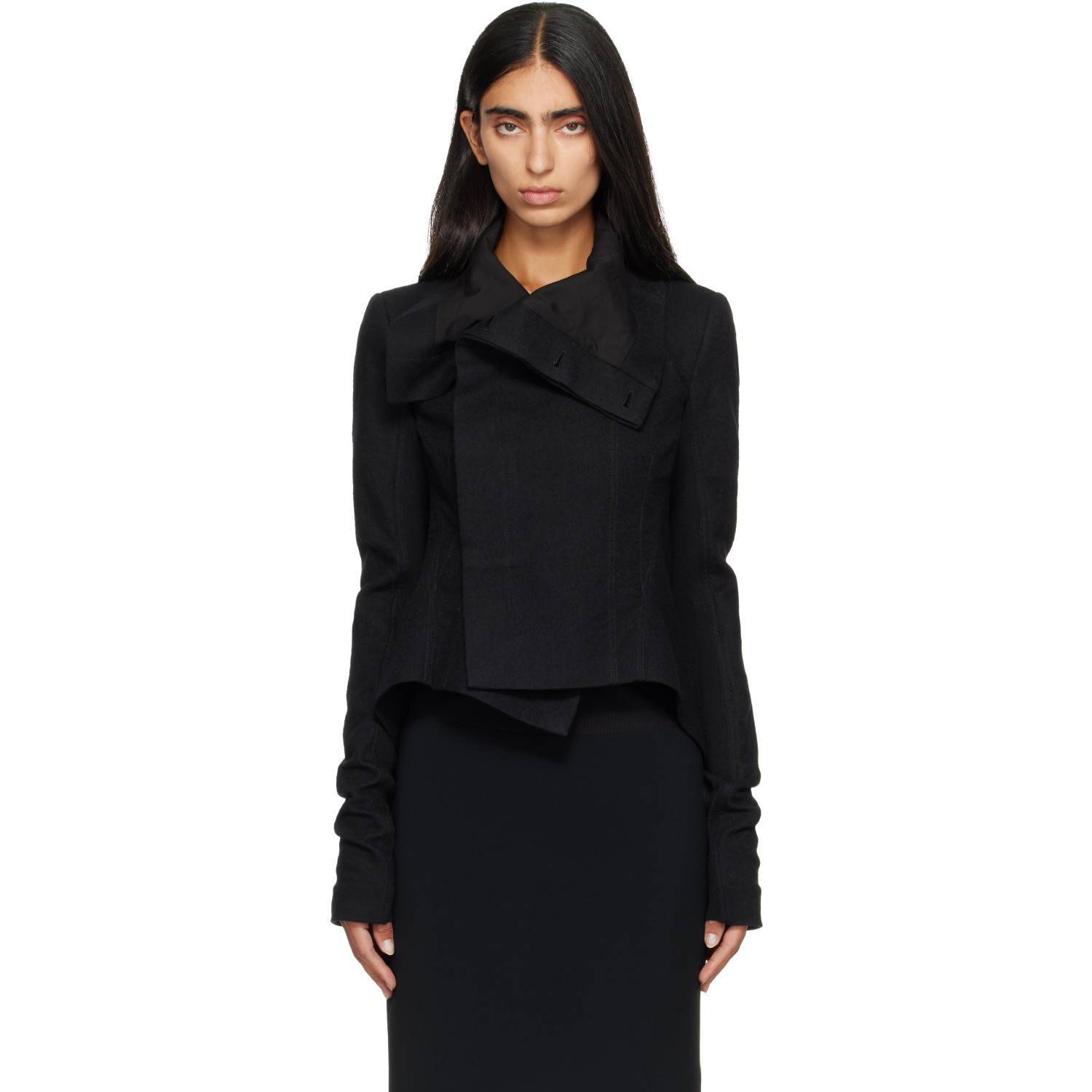 Rick Owens Black Tower Buttoned Naska Jacket