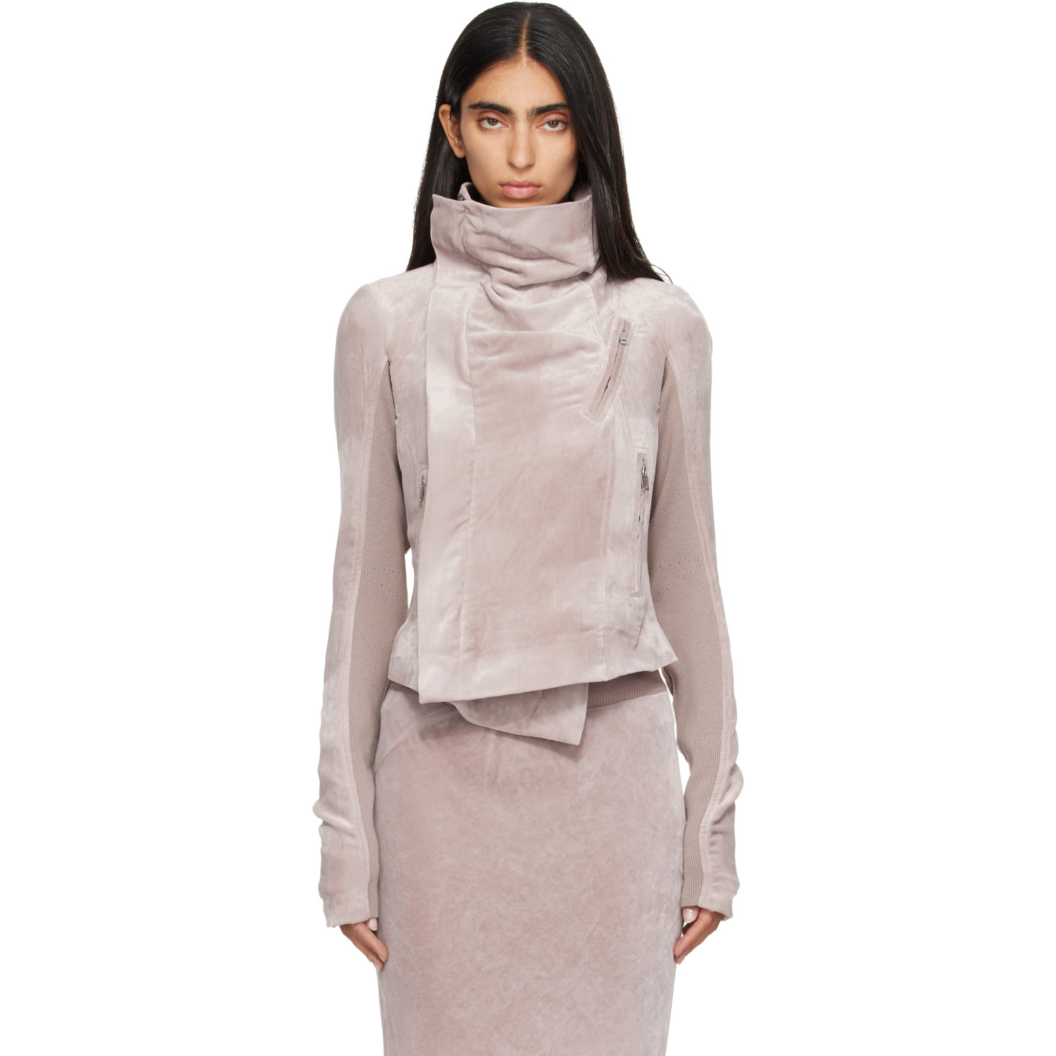 Rick Owens Pink Tower Classic Biker Jacket