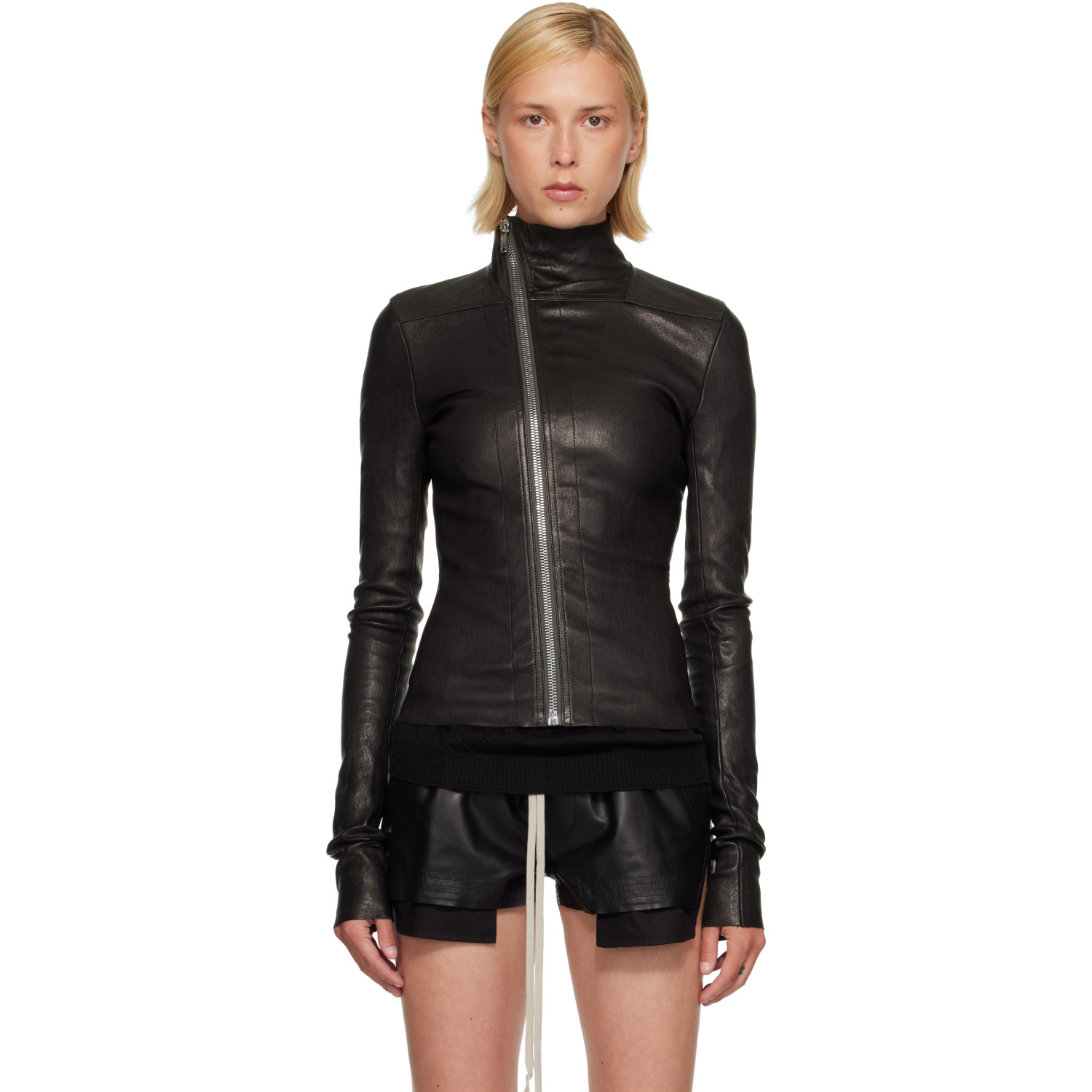 Rick Owens Black Tower Gary Leather Jacket