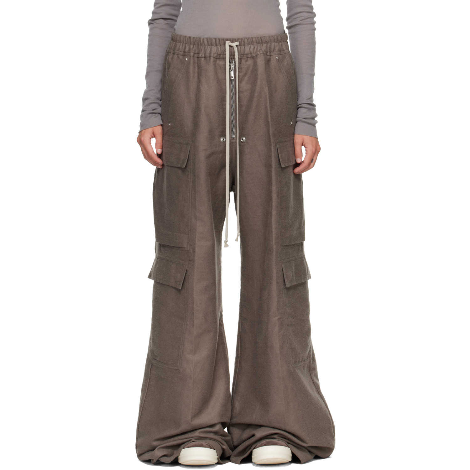 Rick Owens Gray Tower Cargobelas Cargo Pants