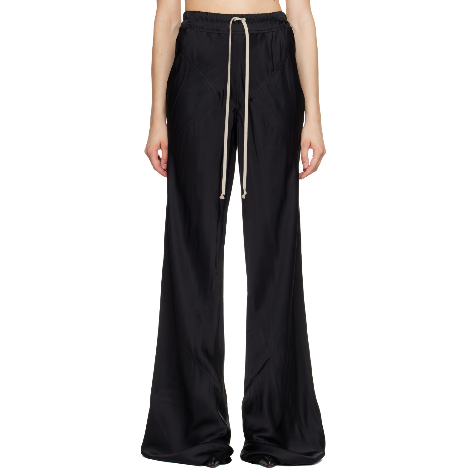 Rick Owens Black Tower Drawstring Bias Trousers