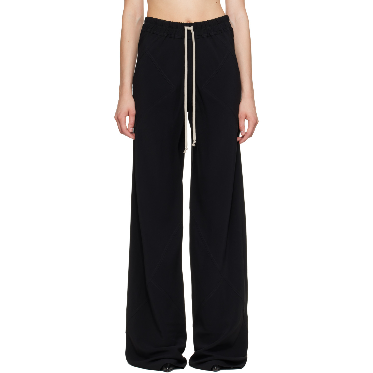 Rick Owens Black Tower Drawstring Bias Trousers