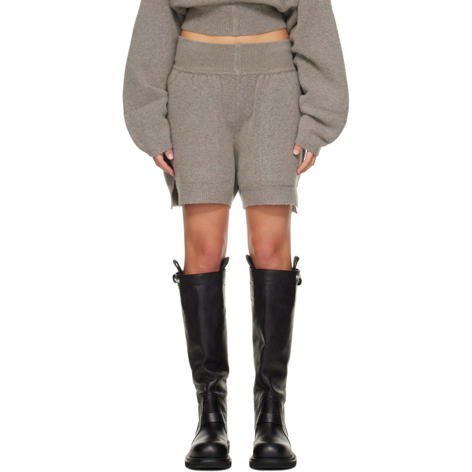 Rick Owens Gray Tower Cashmere Shorts