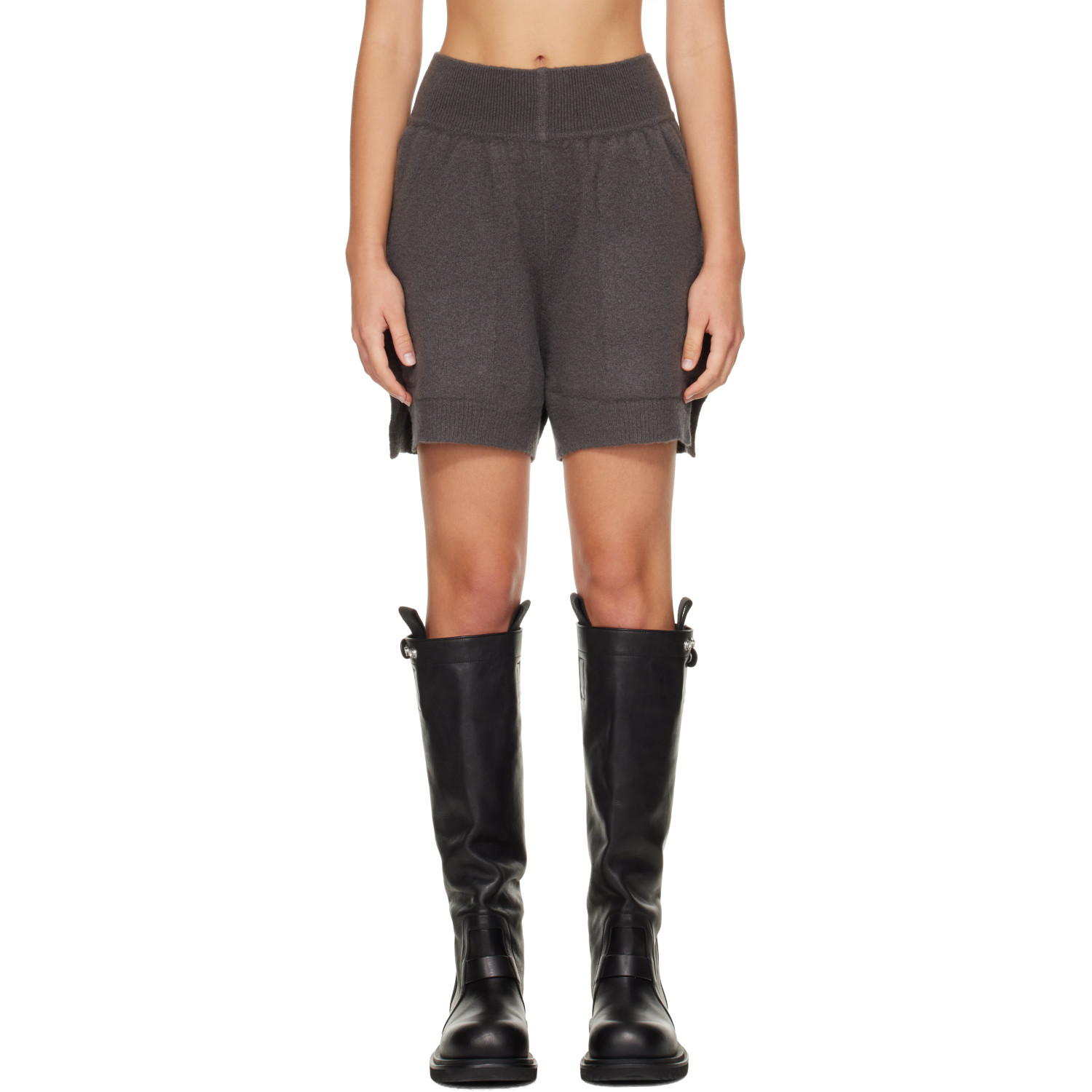 Rick Owens Gray Tower Cashmere Shorts